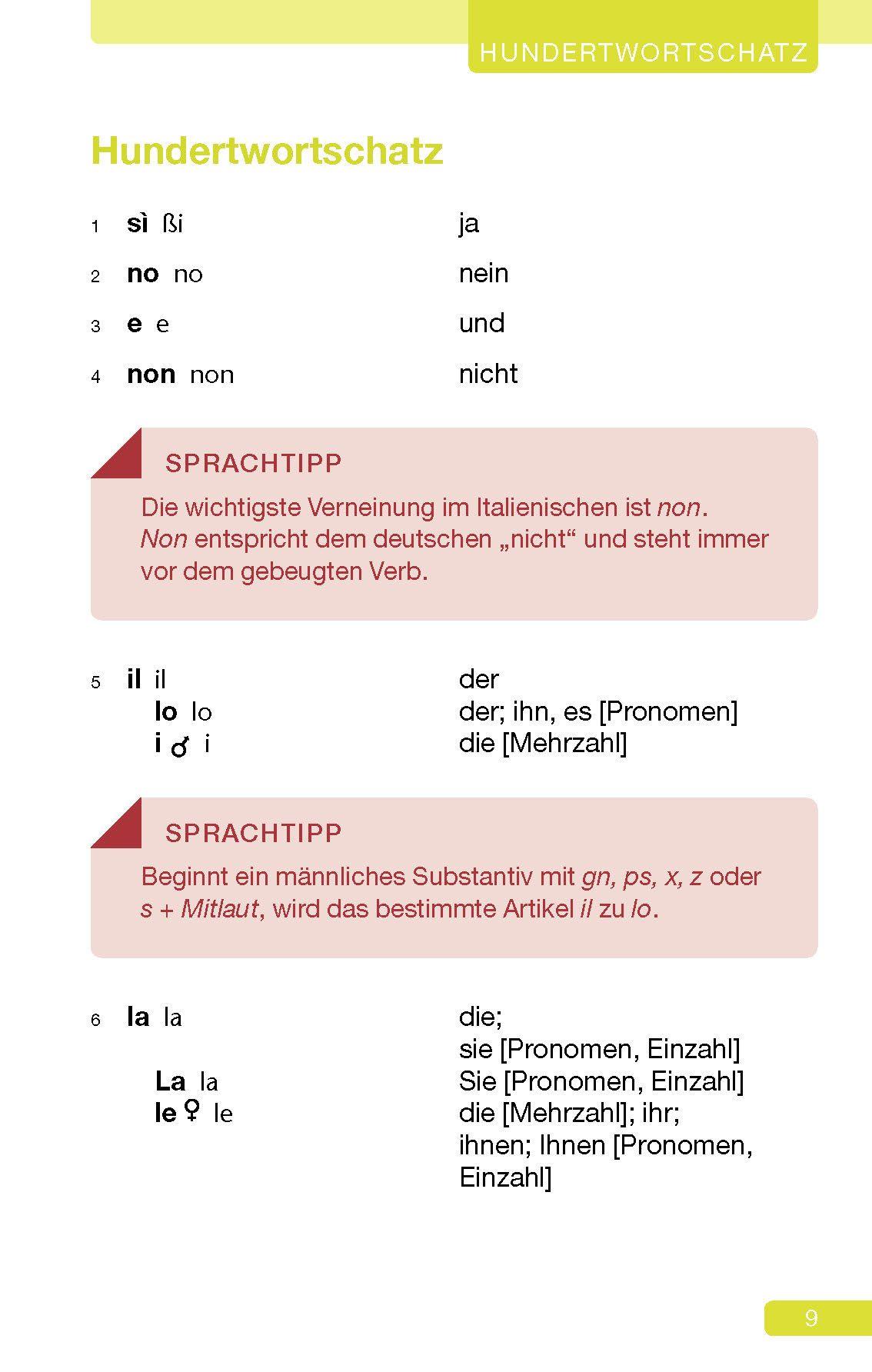Beispielinhalt (Bild) Langenscheidt Schnell mitreden auf Italienisch