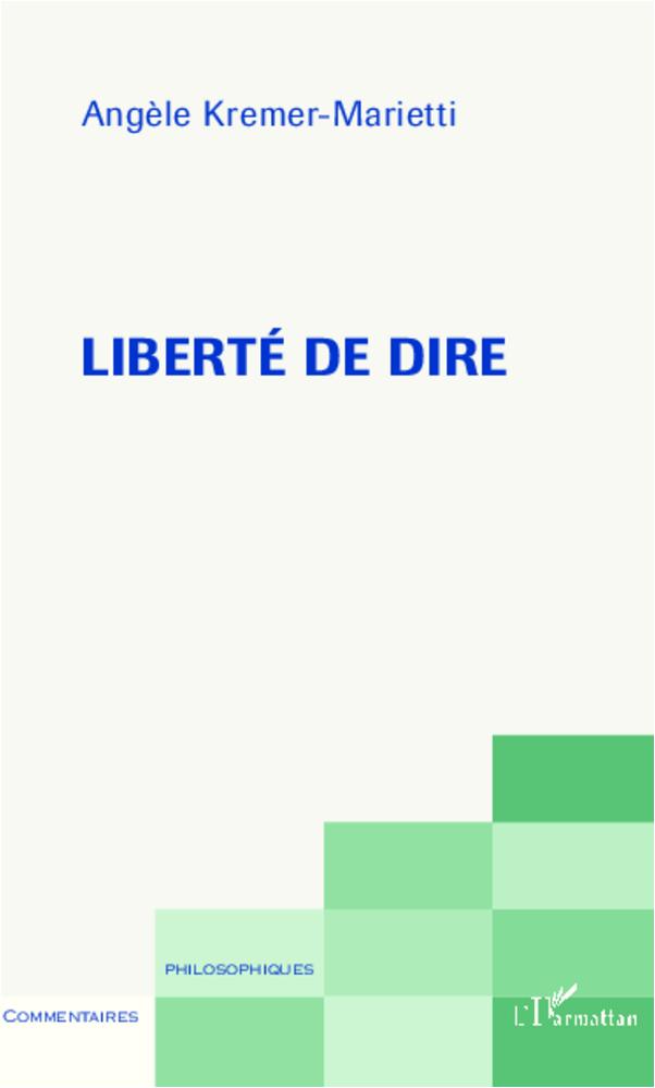 Vorderes Coverbild Liberté de dire
