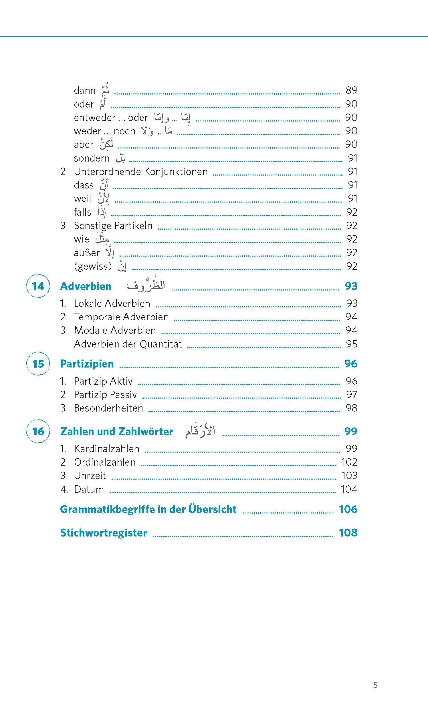 Beispielinhalt (Bild) PONS Grammatik kurz & bündig Arabisch