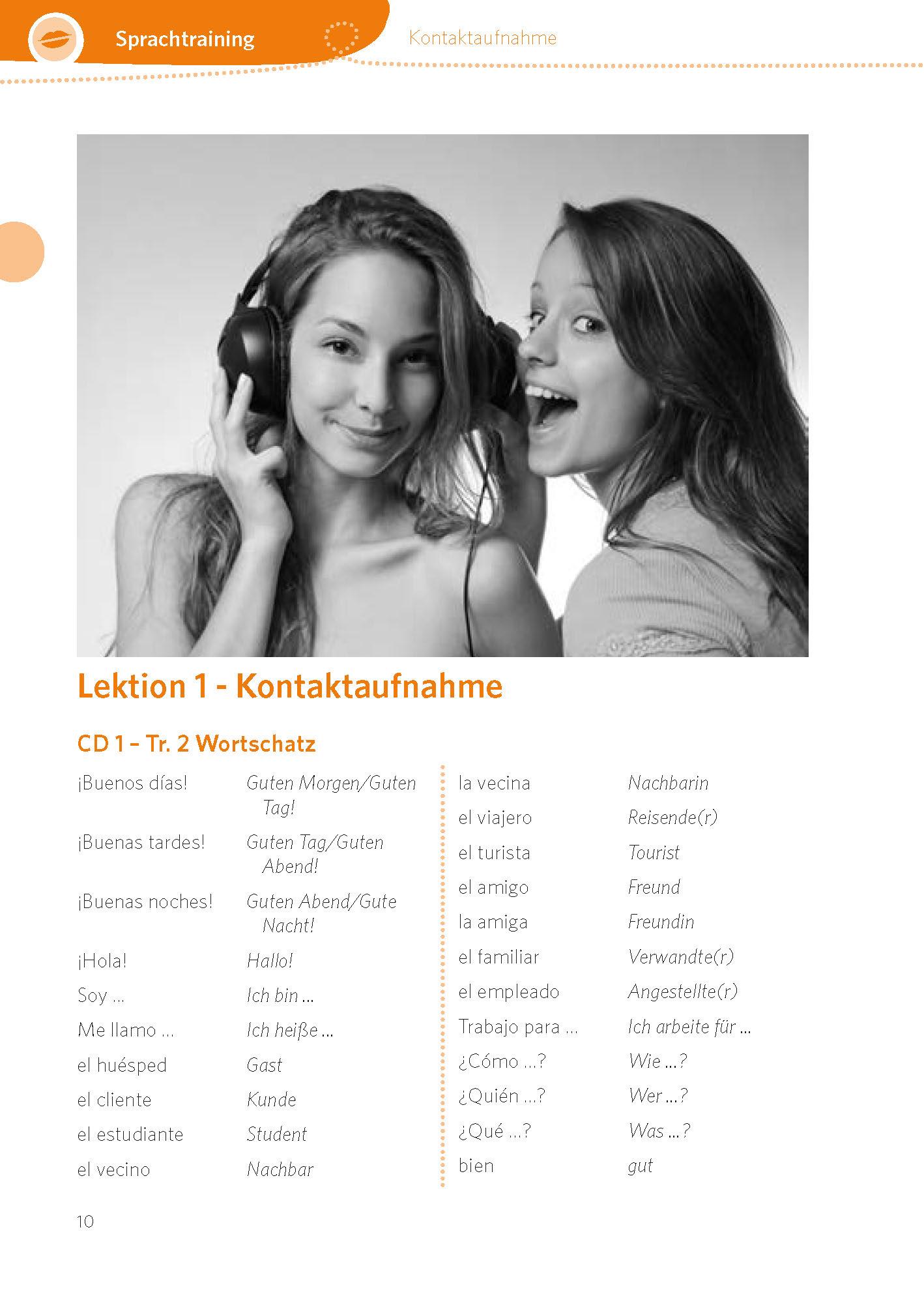 Beispielinhalt (Bild) PONS Audiotraining Plus Spanisch