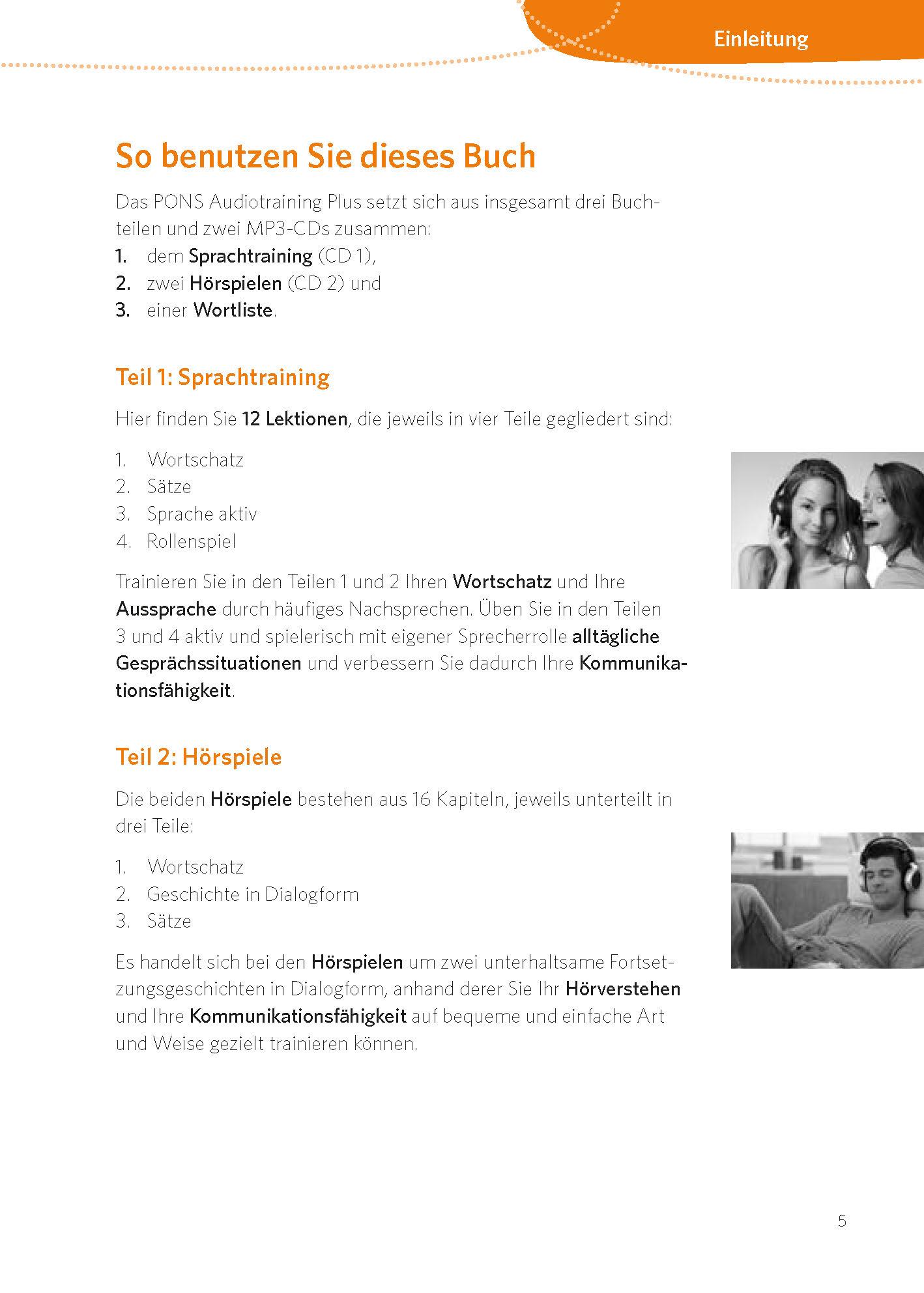 Beispielinhalt (Bild) PONS Audiotraining Plus Englisch