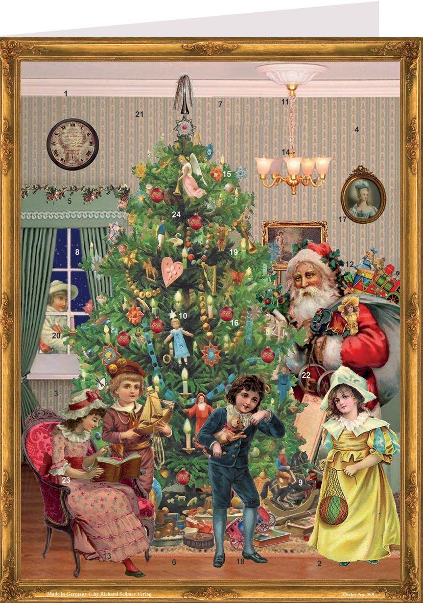 Vorderes Coverbild Adventskalender "Postkarte Unterm Weihnachtsbaum"