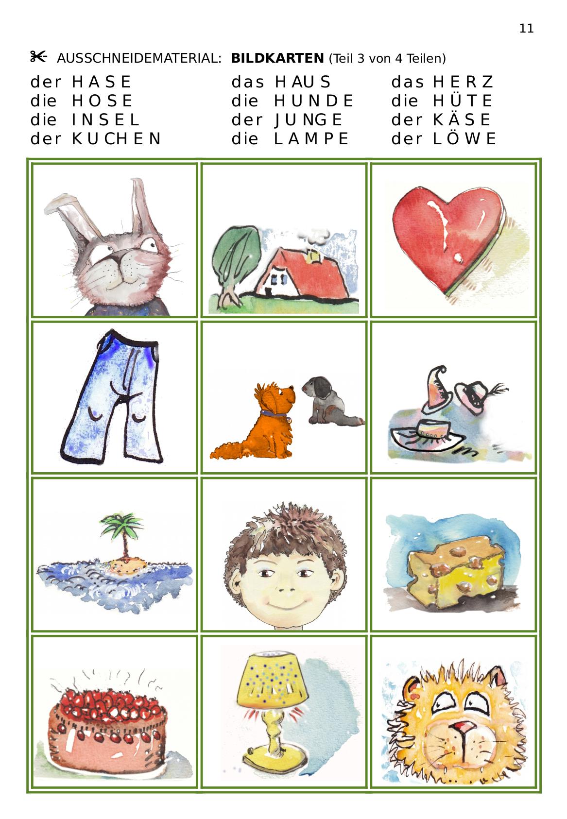 Beispielinhalt (Bild) DEUTSCH: ERSTE WÖRTER LEGEN UND LESEN