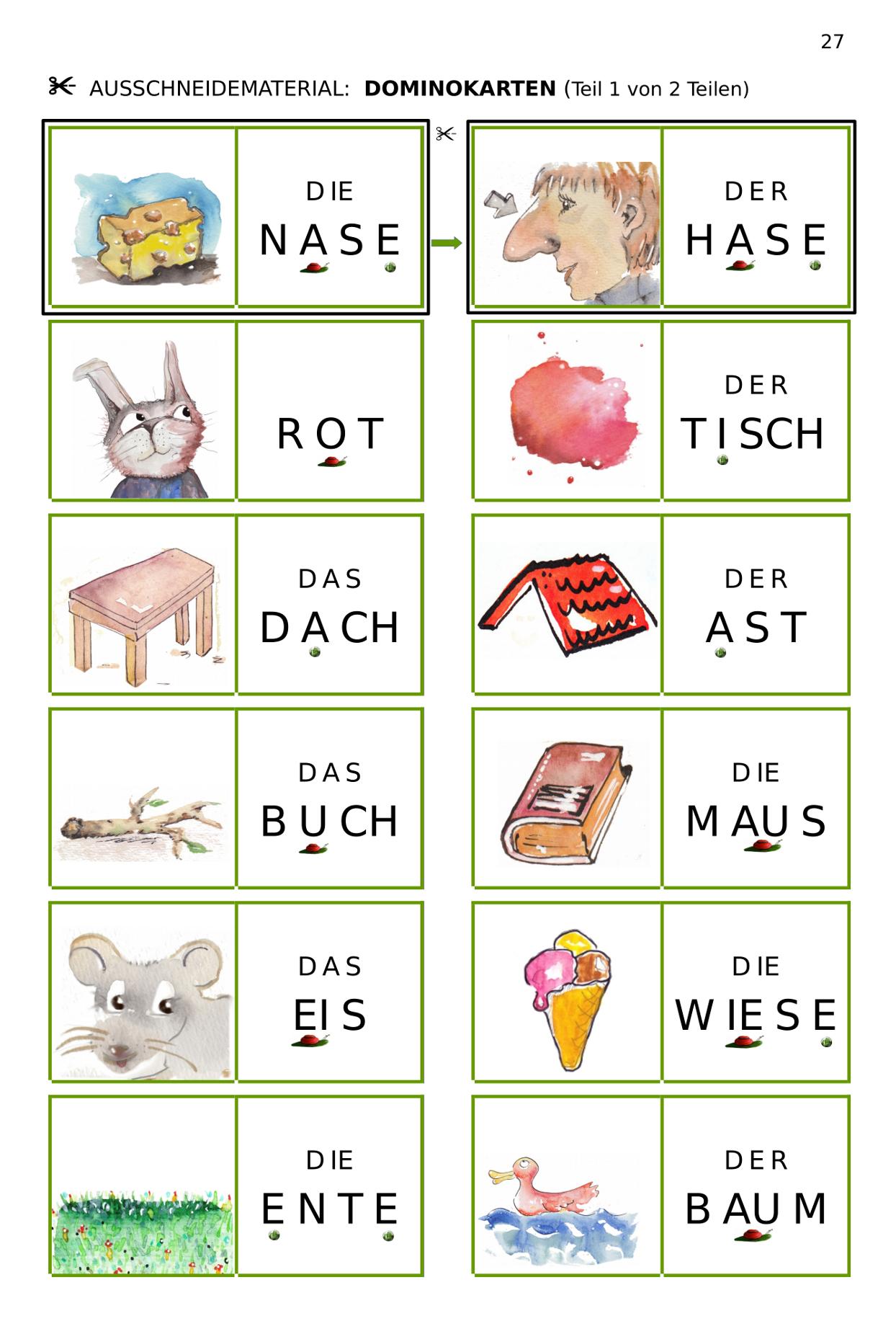 Beispielinhalt (Bild) DEUTSCH: ERSTE WÖRTER LEGEN UND LESEN