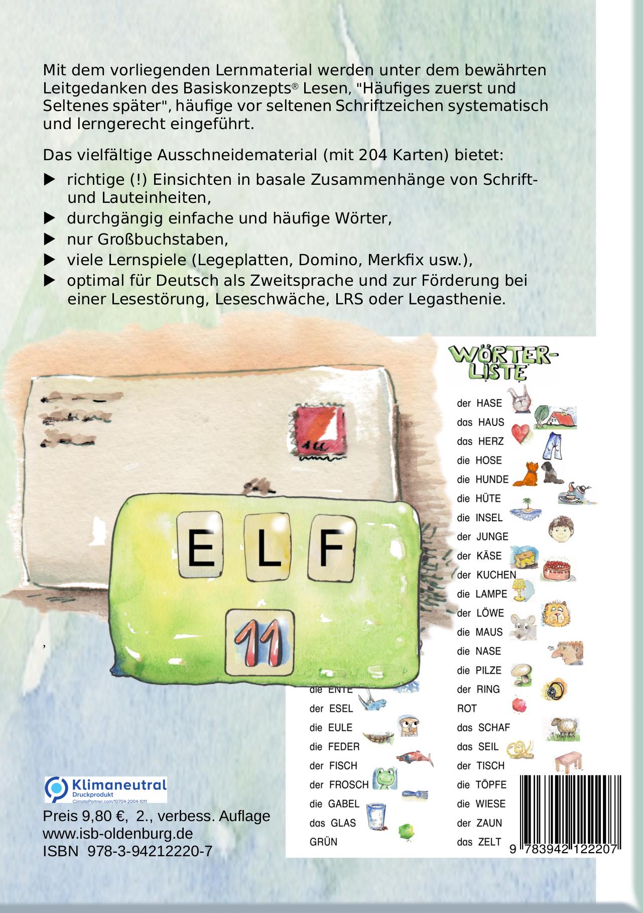 Rückseitencover DEUTSCH: ERSTE WÖRTER LEGEN UND LESEN