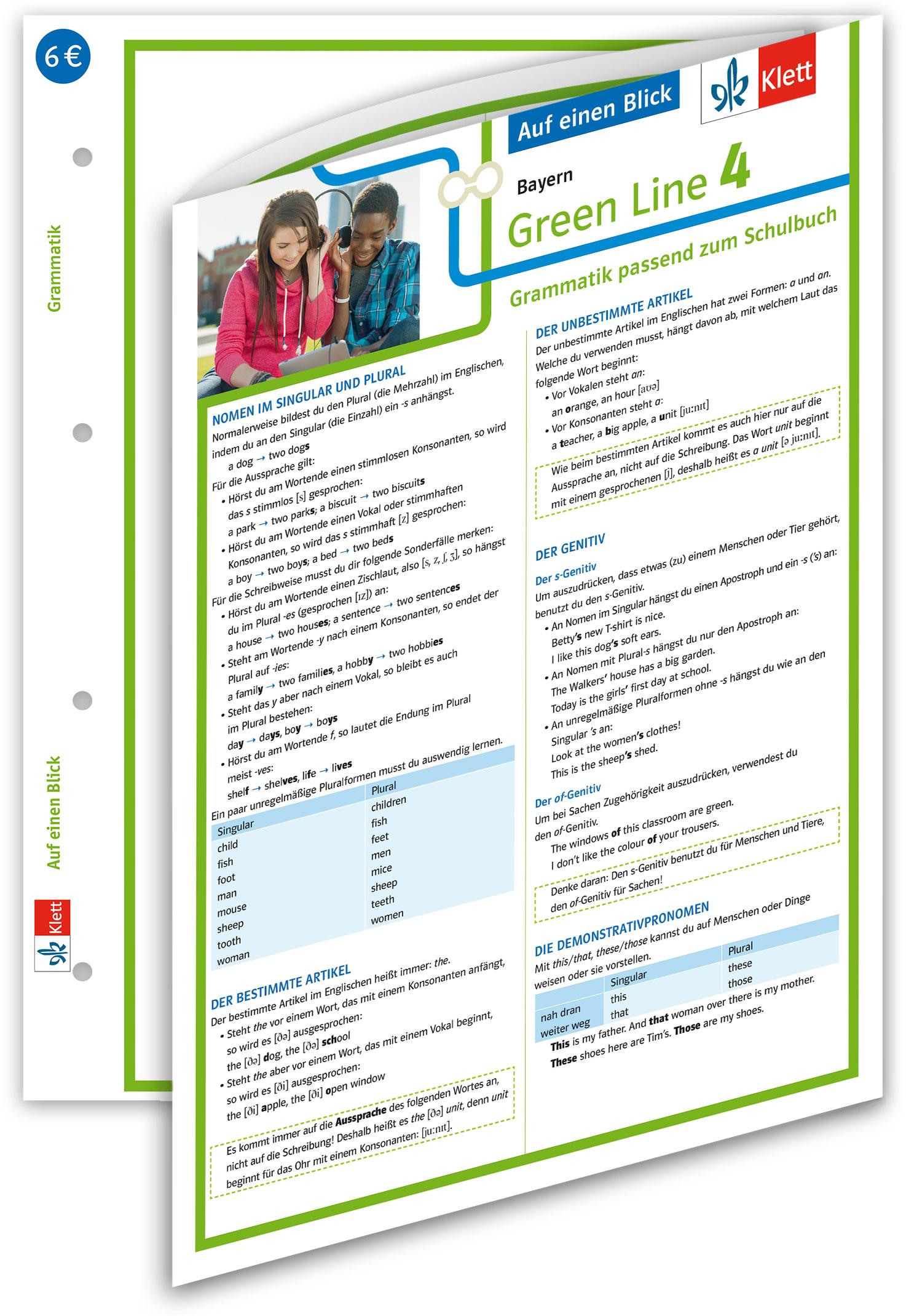 Vorderes Coverbild Green Line 4 Bayern Klasse 8 Auf einen Blick. Grammatik passend zum Schulbuch