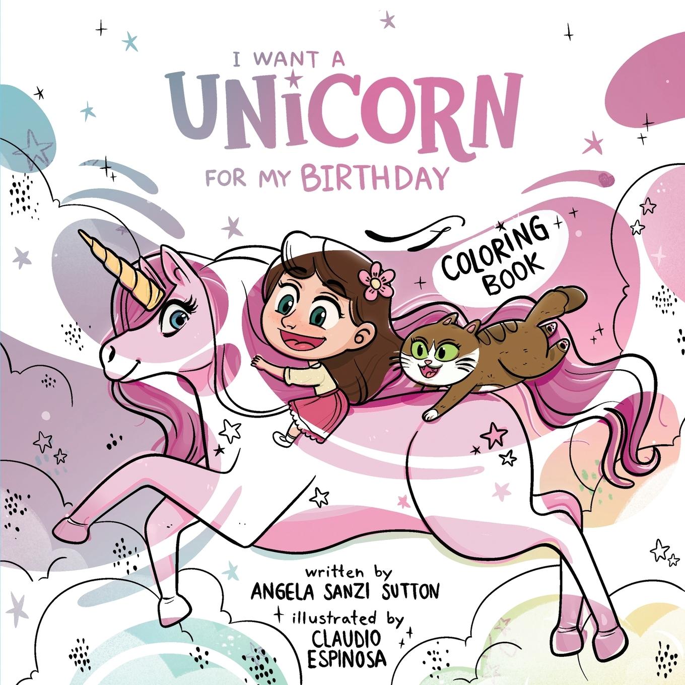 Vorderes Coverbild I Want a Unicorn for my Birthday-Coloring Book