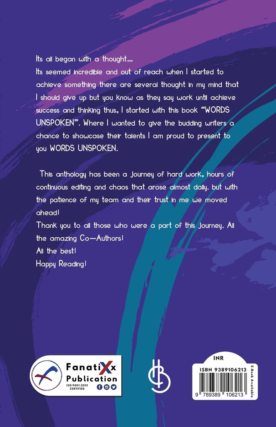 Rückseitencover WORDS UNSPOKEN