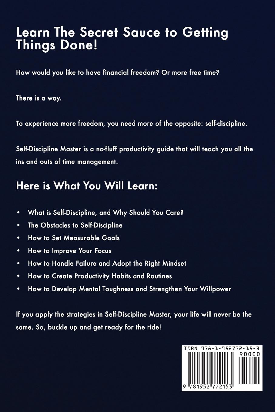 Rückseitencover Self-Discipline Master