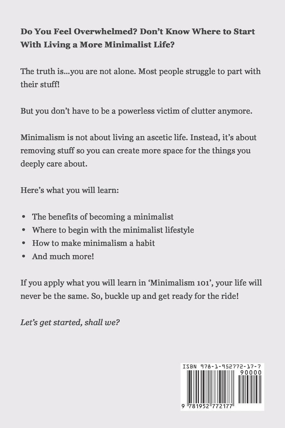 Rückseitencover Minimalism 101