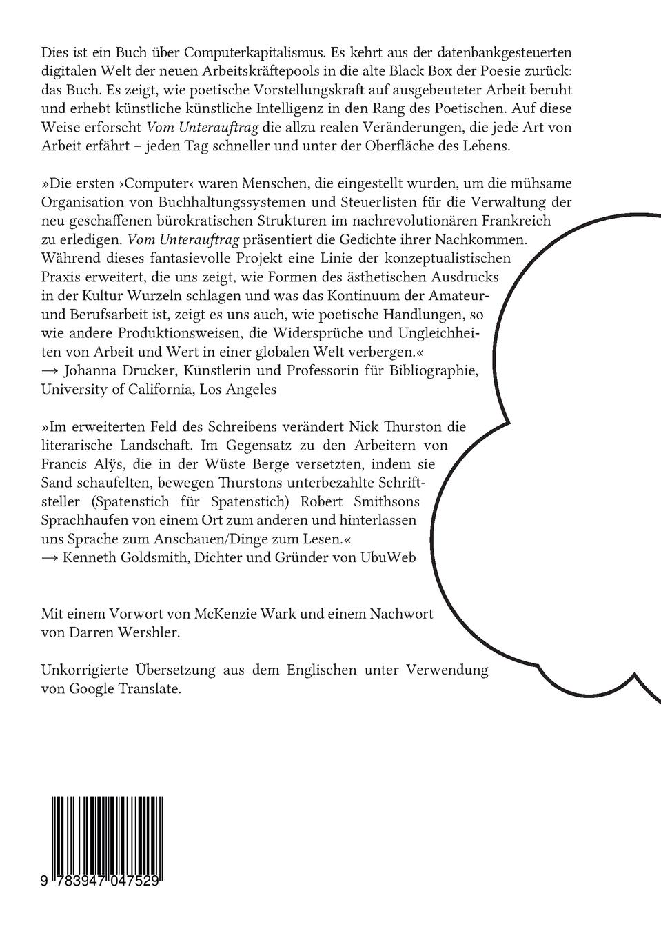 Rückseitencover Vom Unterauftrag