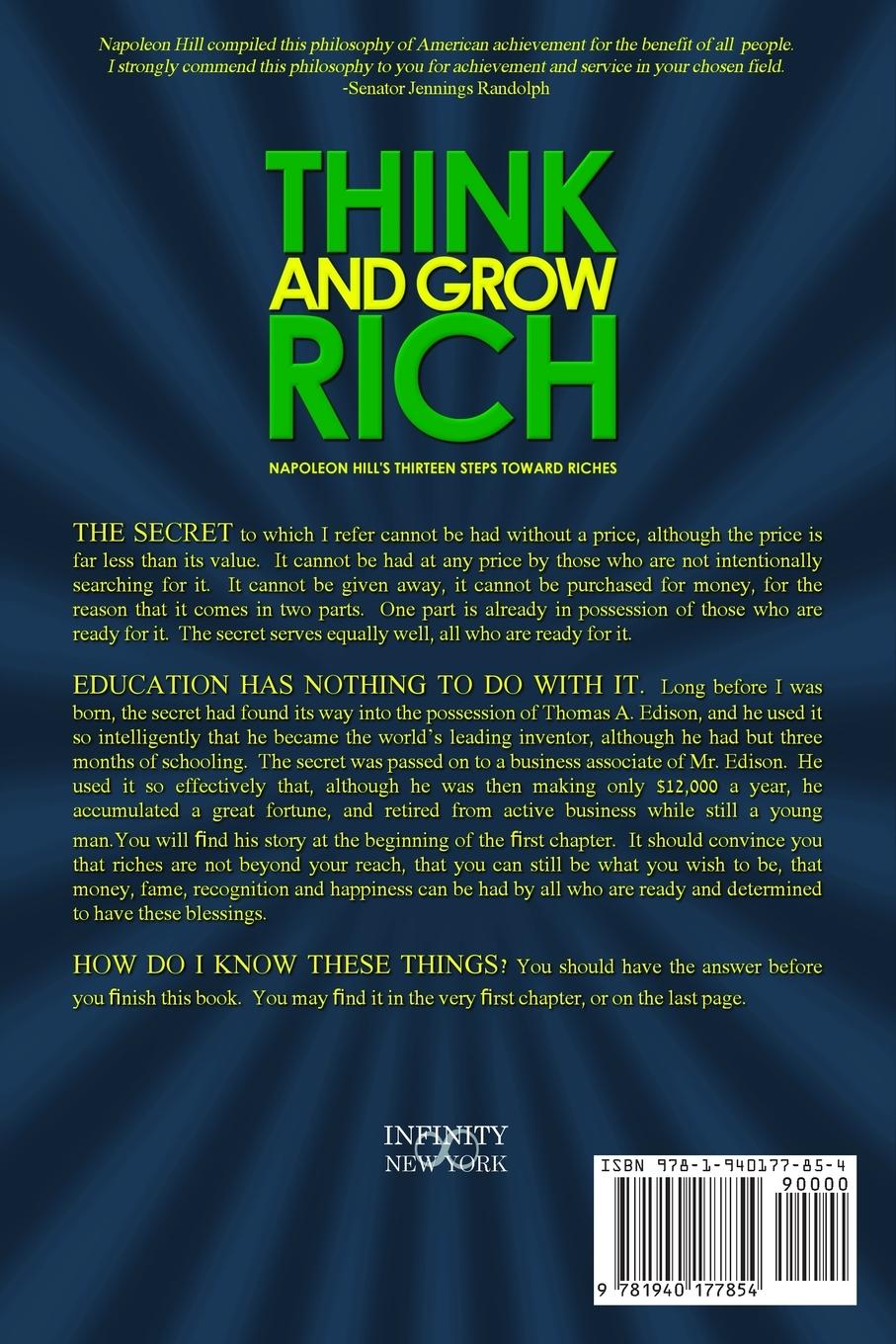 Rückseitencover Think and Grow Rich