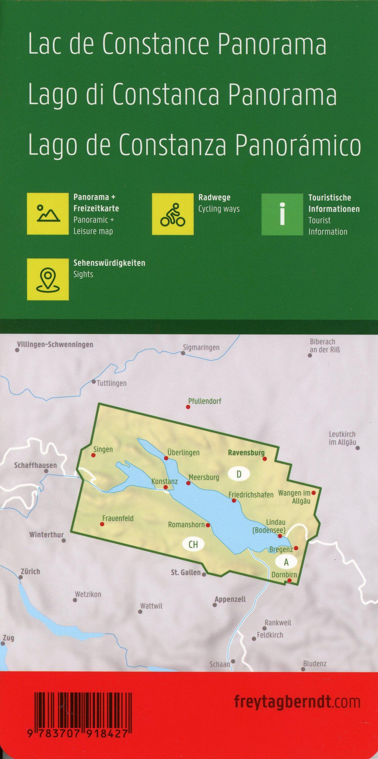 Beispielinhalt (Bild) freytag & berndt Straßenkarte Bodensee Panorama 1:75.000