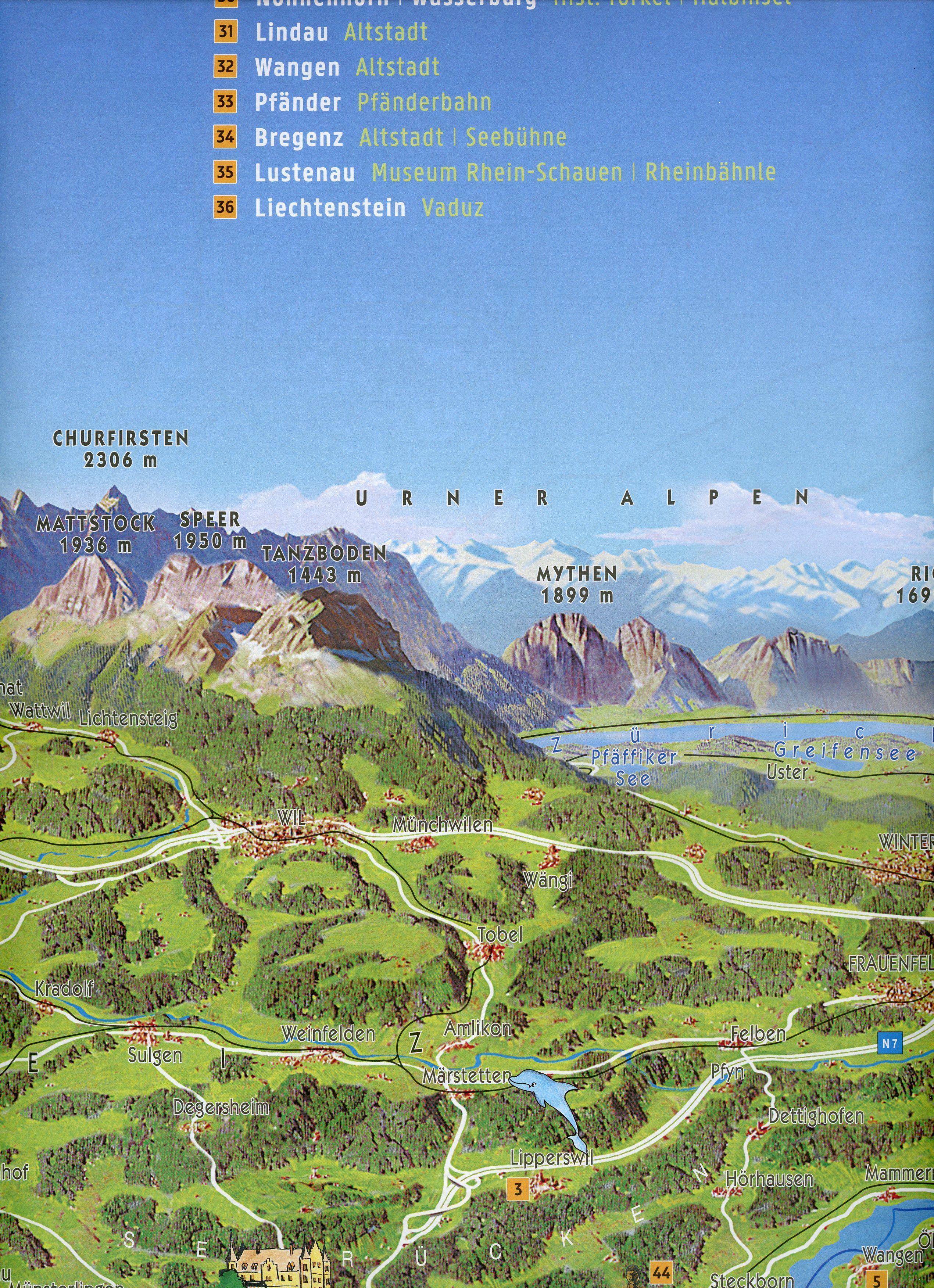 Beispielinhalt (Bild) freytag & berndt Straßenkarte Bodensee Panorama 1:75.000