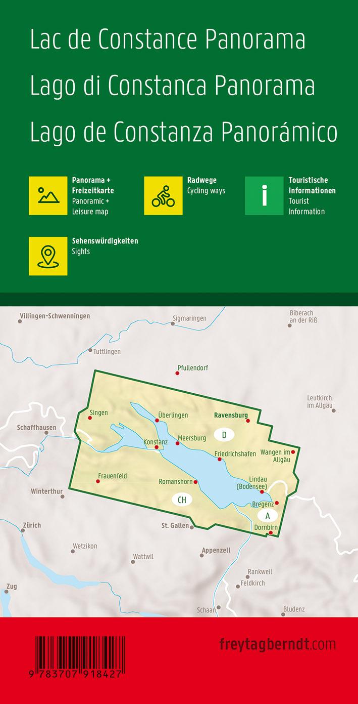 Rückseitencover freytag & berndt Straßenkarte Bodensee Panorama 1:75.000