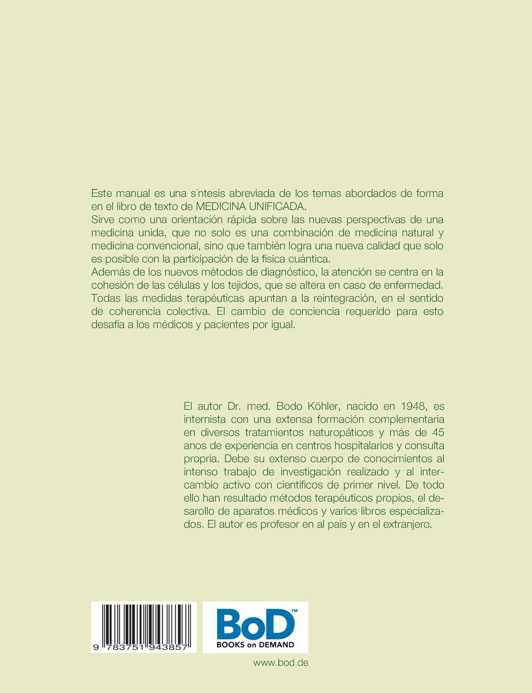 Rückseitencover Manual para una Medicina Unificada conforme a la vida