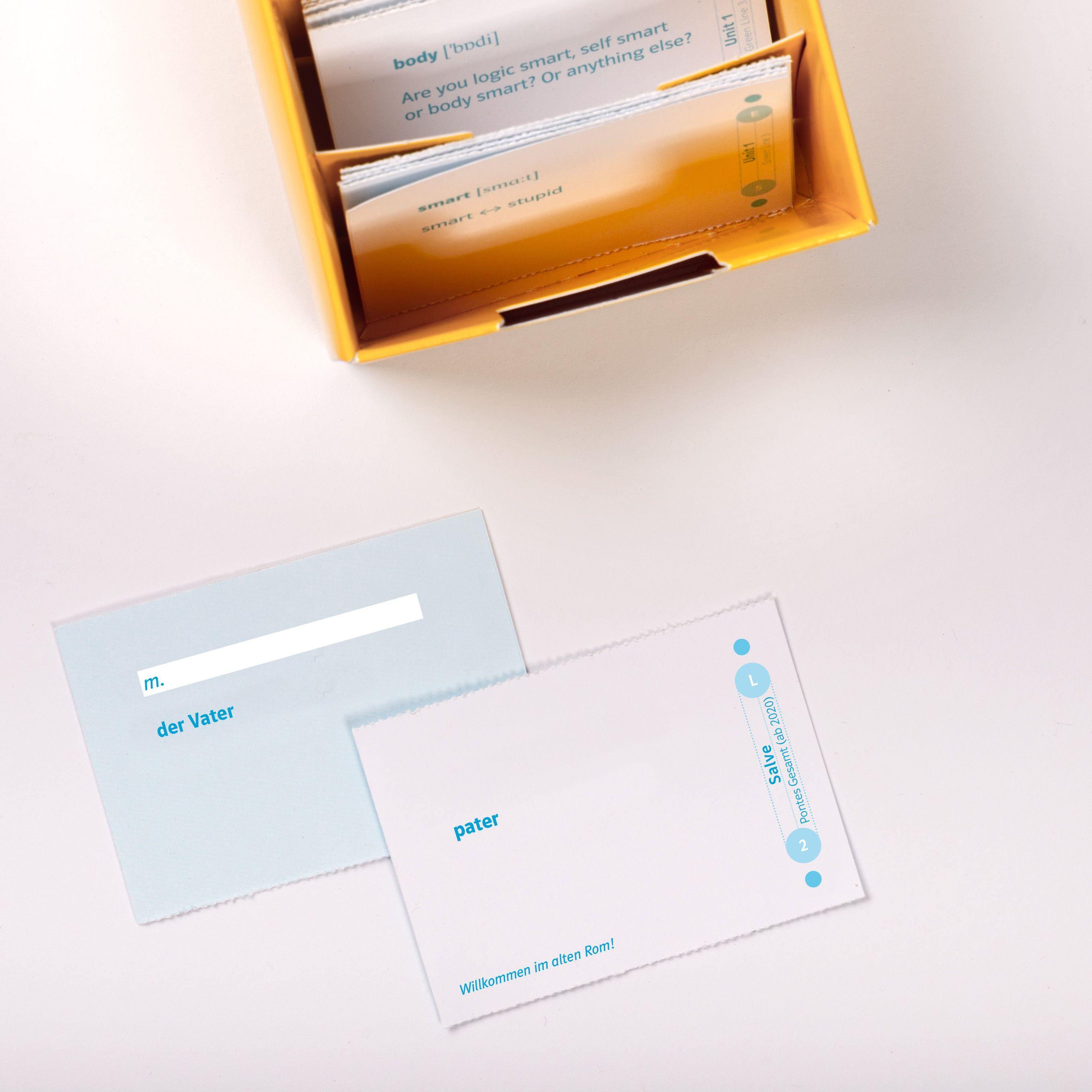 Beispielinhalt (Bild) Pontes Gesamtband 1 (ab 2020) Vokabel-Lernbox zum Schulbuch 1. Lernjahr. Lektion 1-11