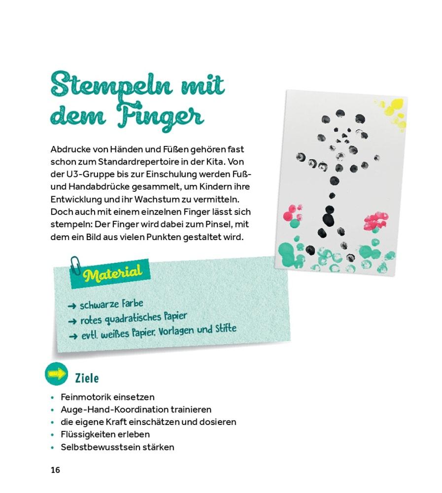 Beispielinhalt (Bild) Stempeln und Drucken in der Kita