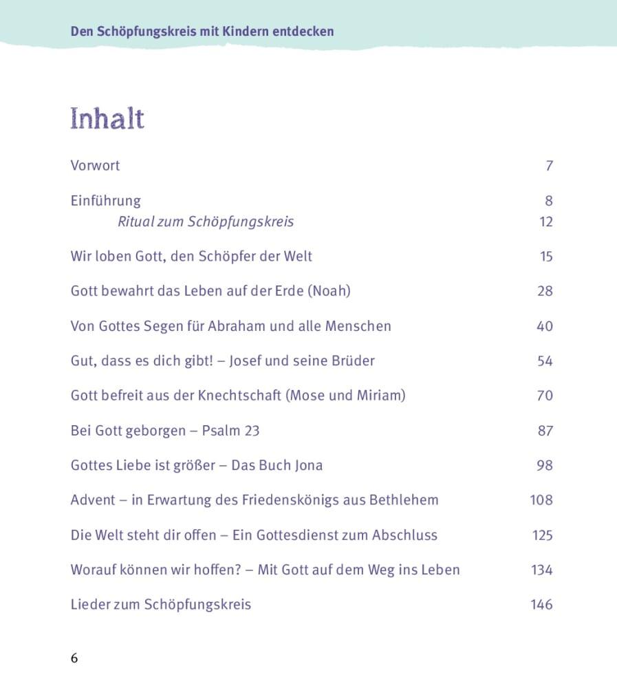 Beispielinhalt (Bild) Den Schöpfungskreis mit Kindern entdecken