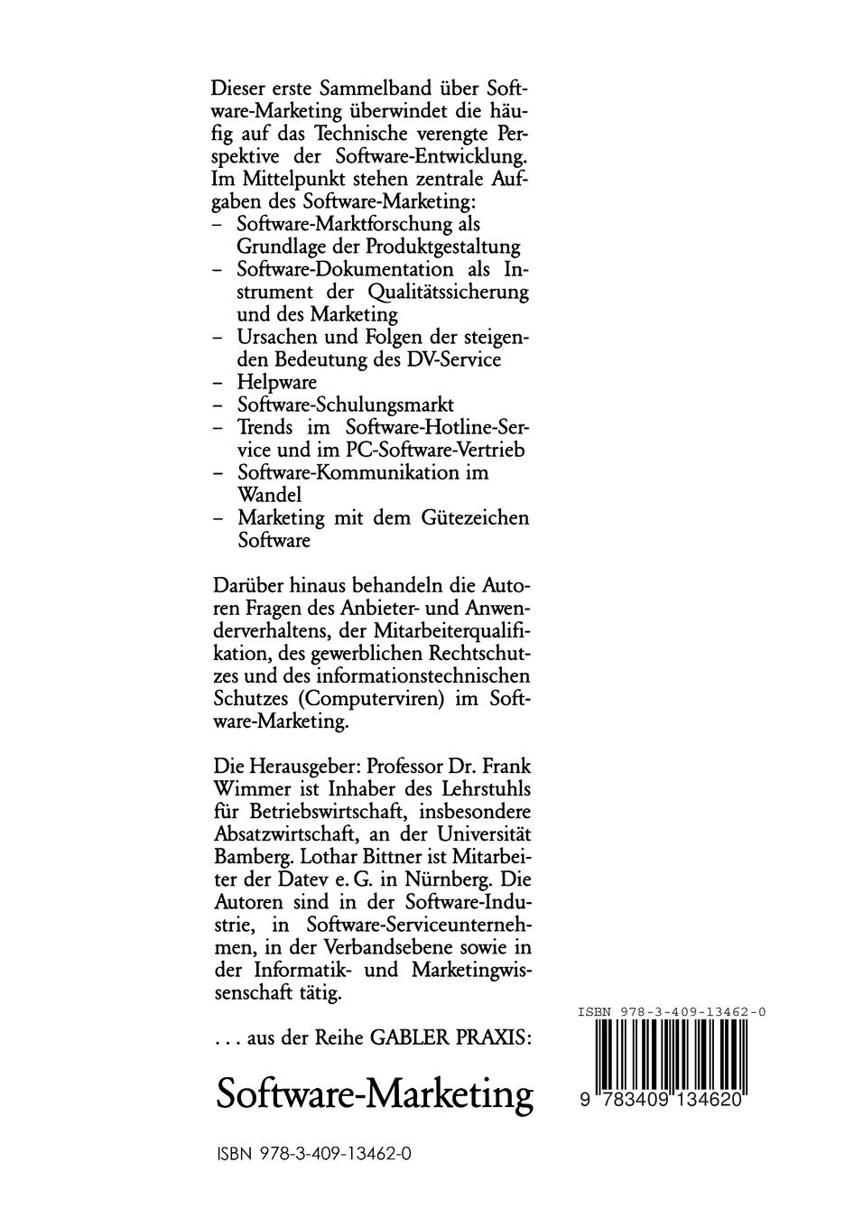 Rückseitencover Software-Marketing