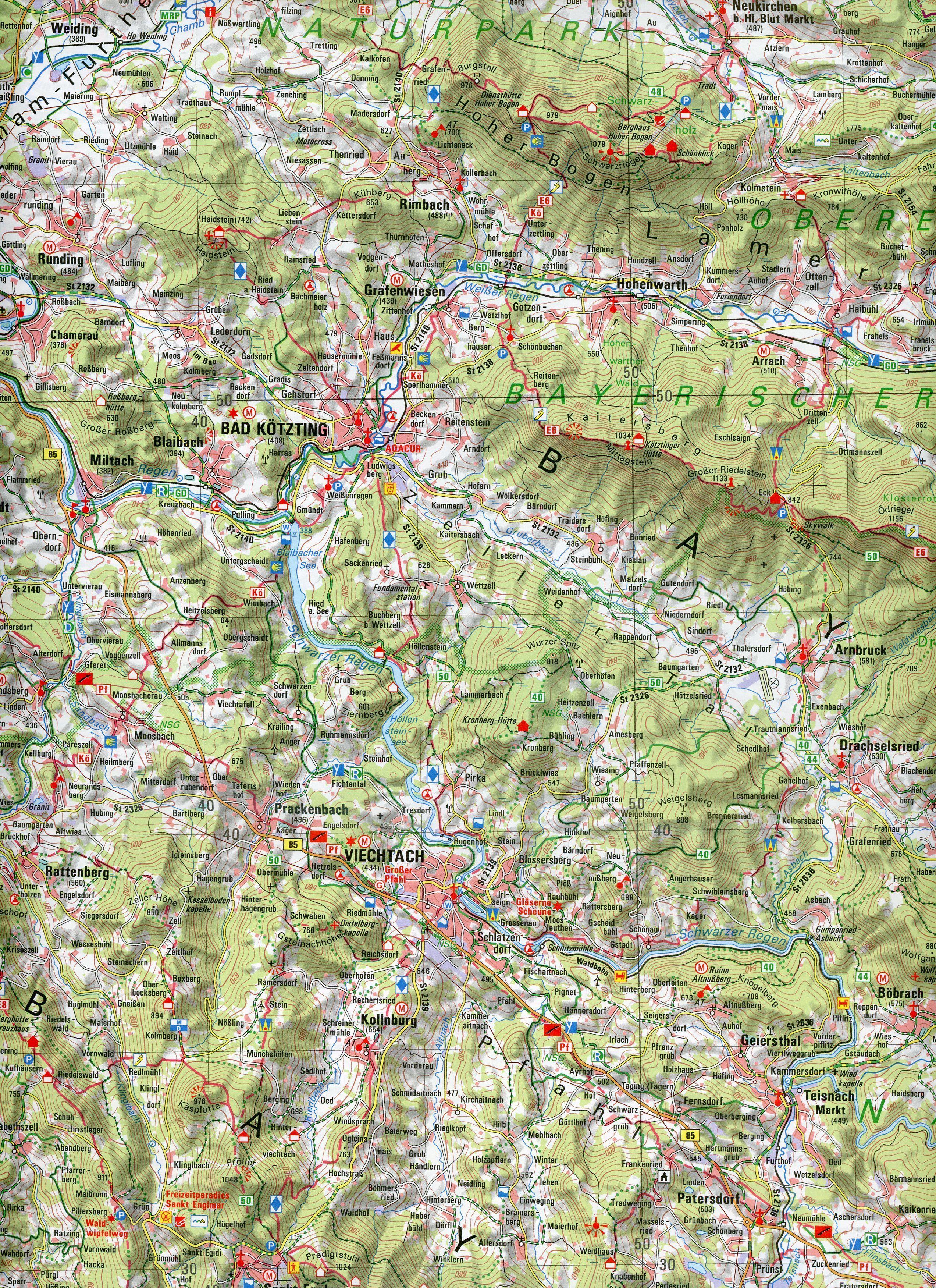 Beispielinhalt (Bild) Bayerischer Wald 1 : 100 000