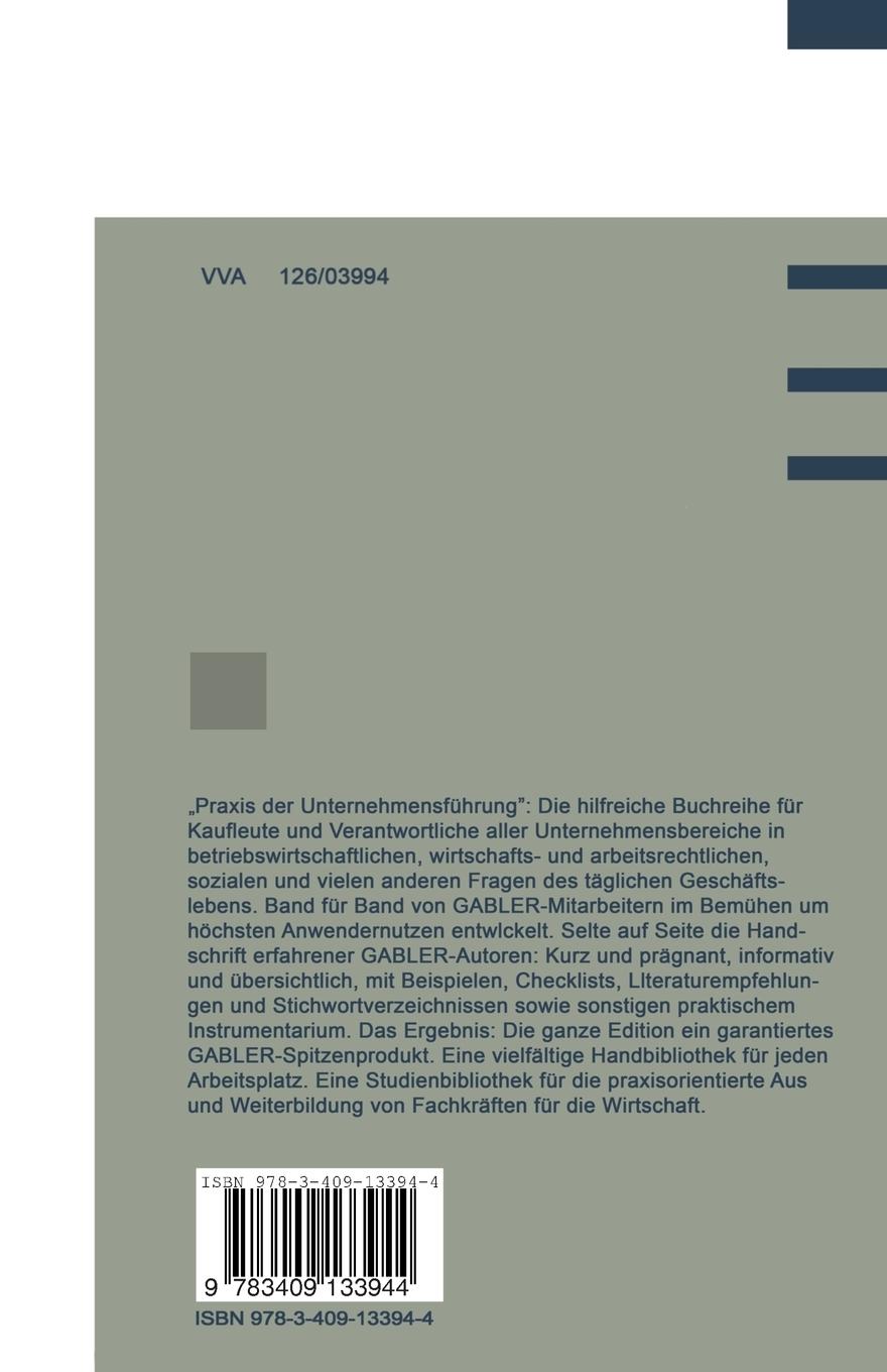 Rückseitencover Planung und Durchführung von Investitionen