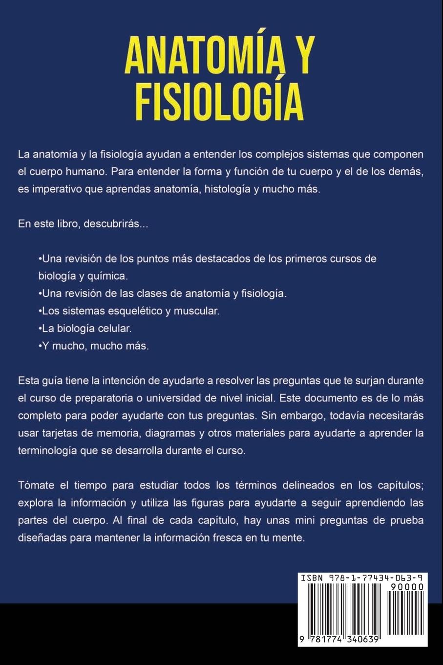 Rückseitencover Anatomía y Fisiología