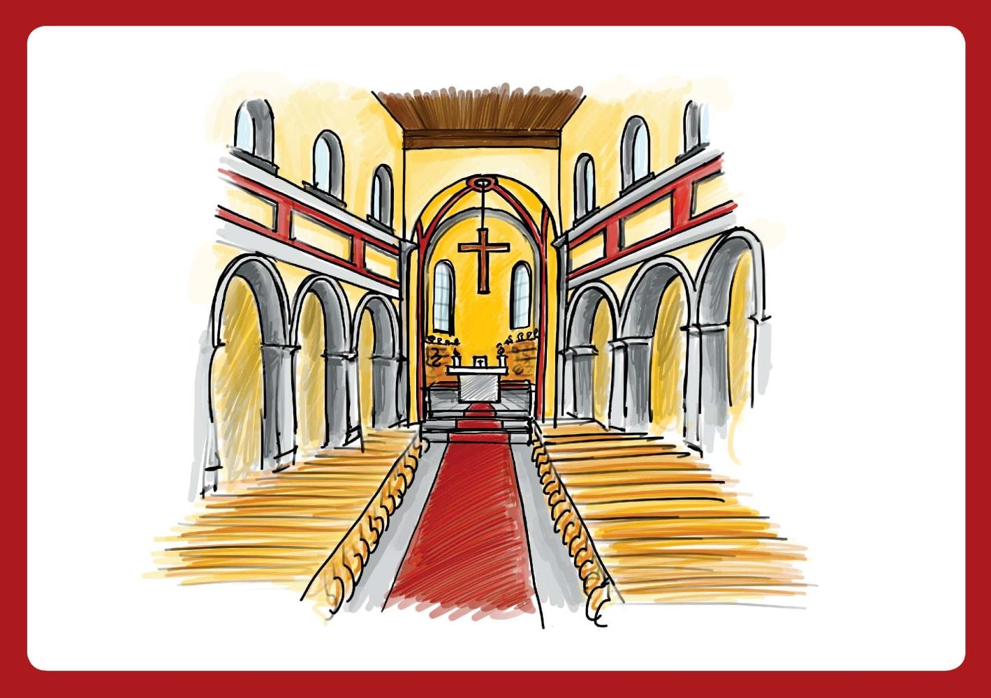 Beispielinhalt (Bild) Kinder entdecken den Kirchenraum