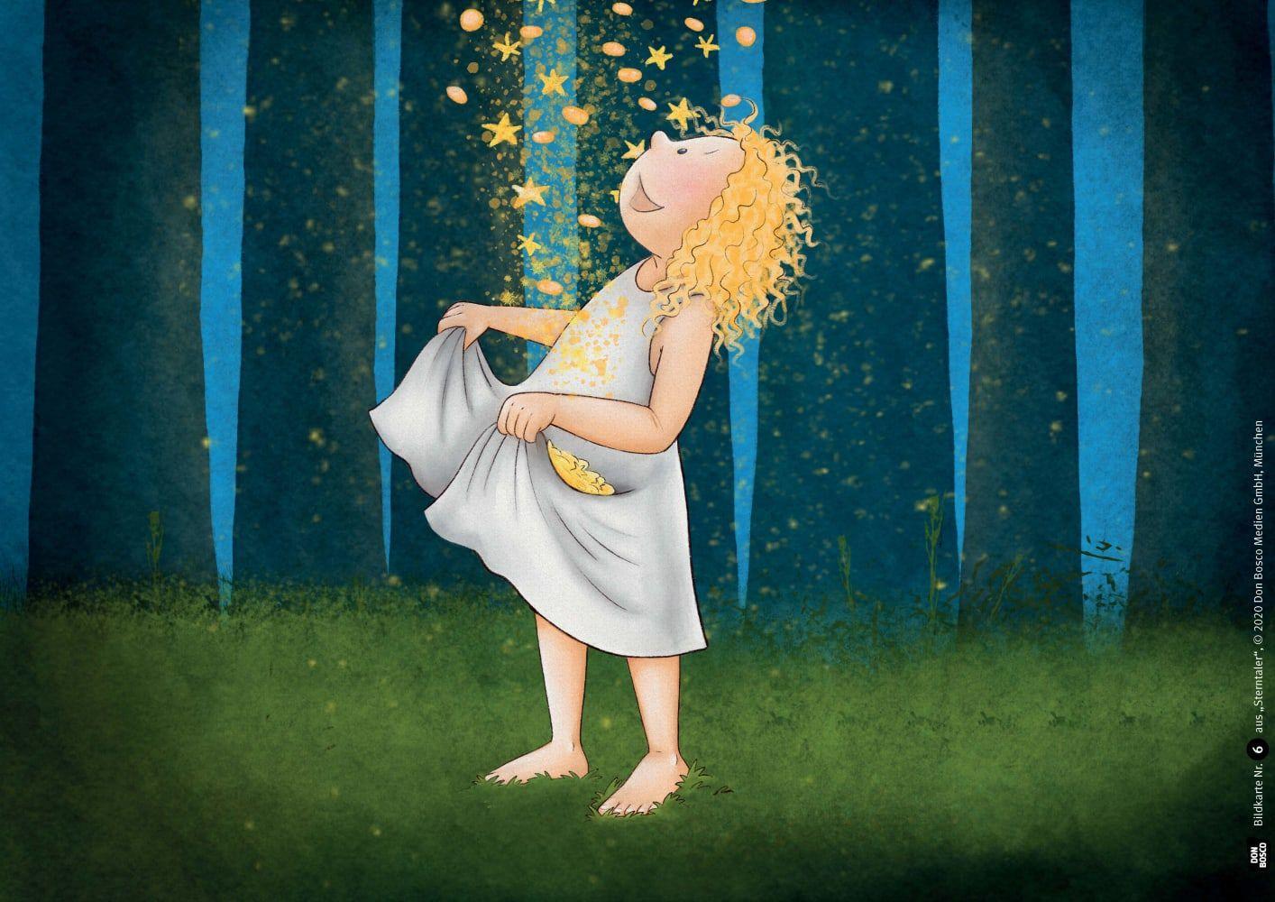 Beispielinhalt (Bild) Sterntaler. Kamishibai Bildkartenset.