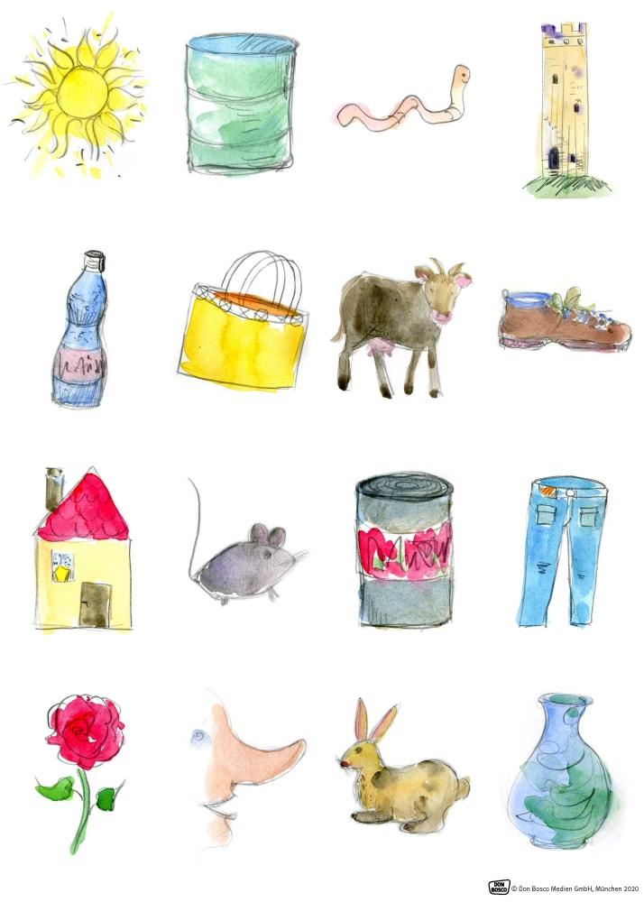 Beispielinhalt (Bild) Laute und Reime entdecken mit der Erzählschiene