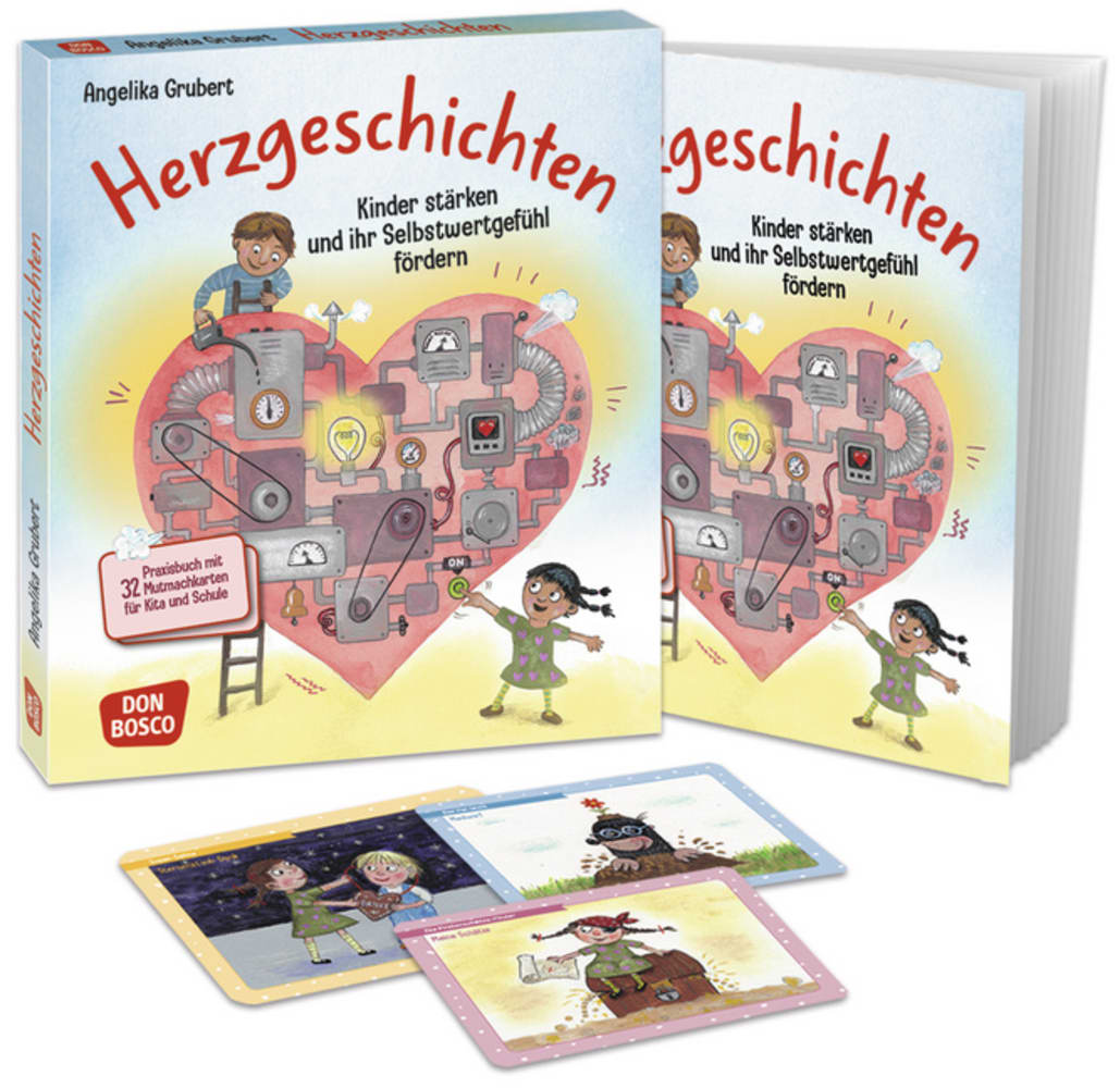 Vorderes Coverbild Herzgeschichten. Kinder stärken und ihr Selbstwertgefühl fördern.