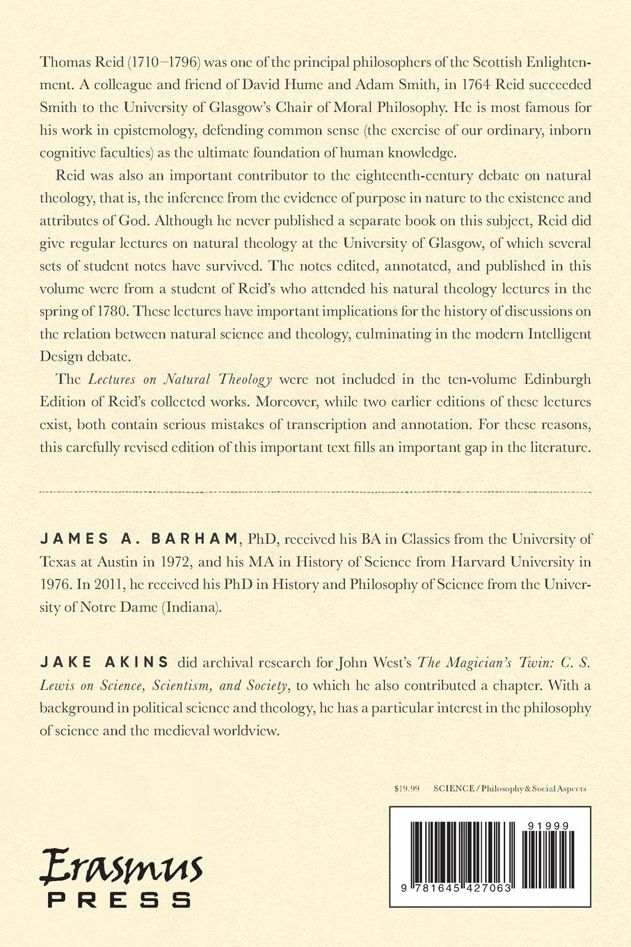 Rückseitencover Lectures on Natural Theology