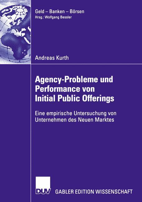 Vorderes Coverbild Agency-Probleme und Performance von Initial Public Offerings