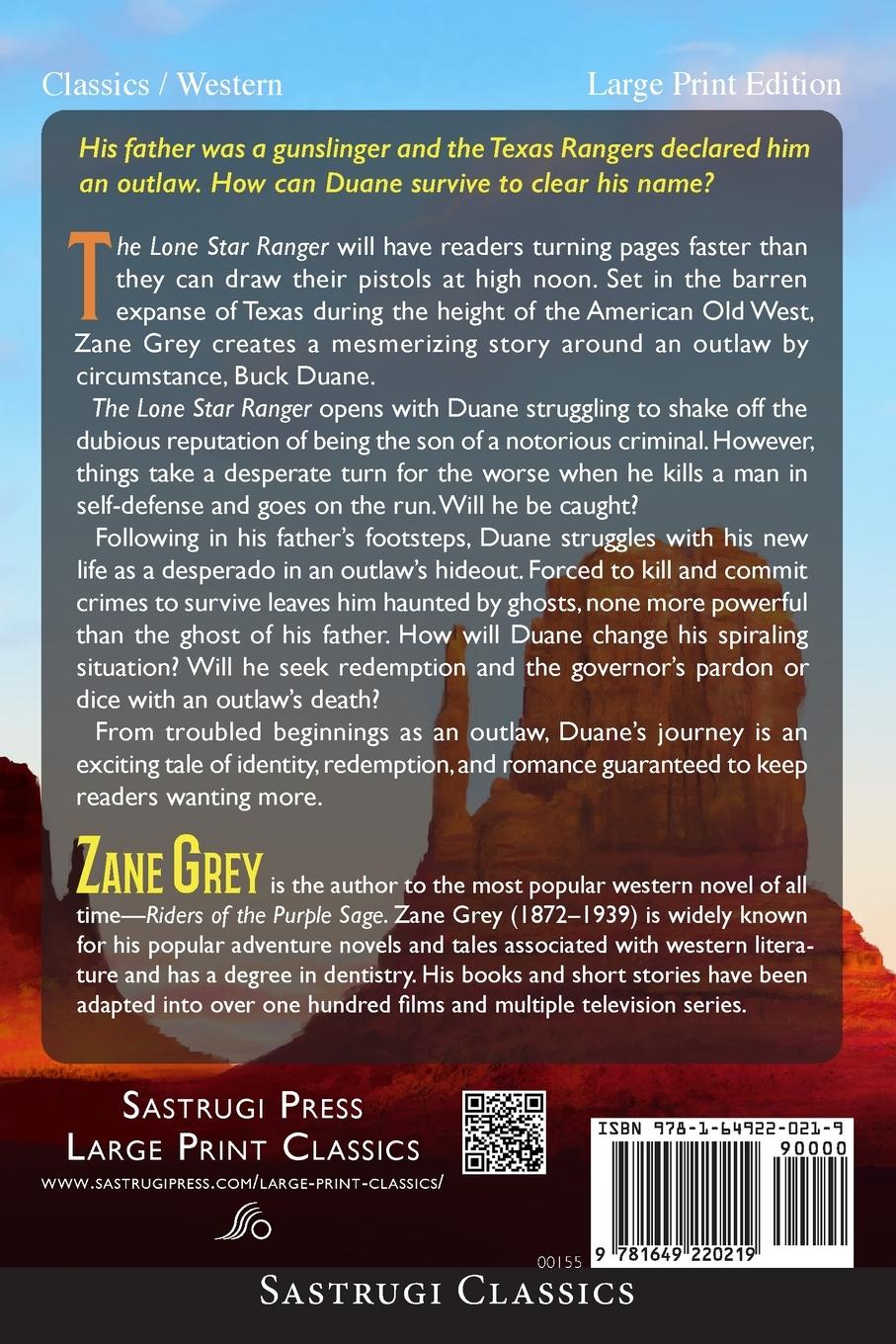 Rückseitencover The Lone Star Ranger (Annotated) LARGE PRINT