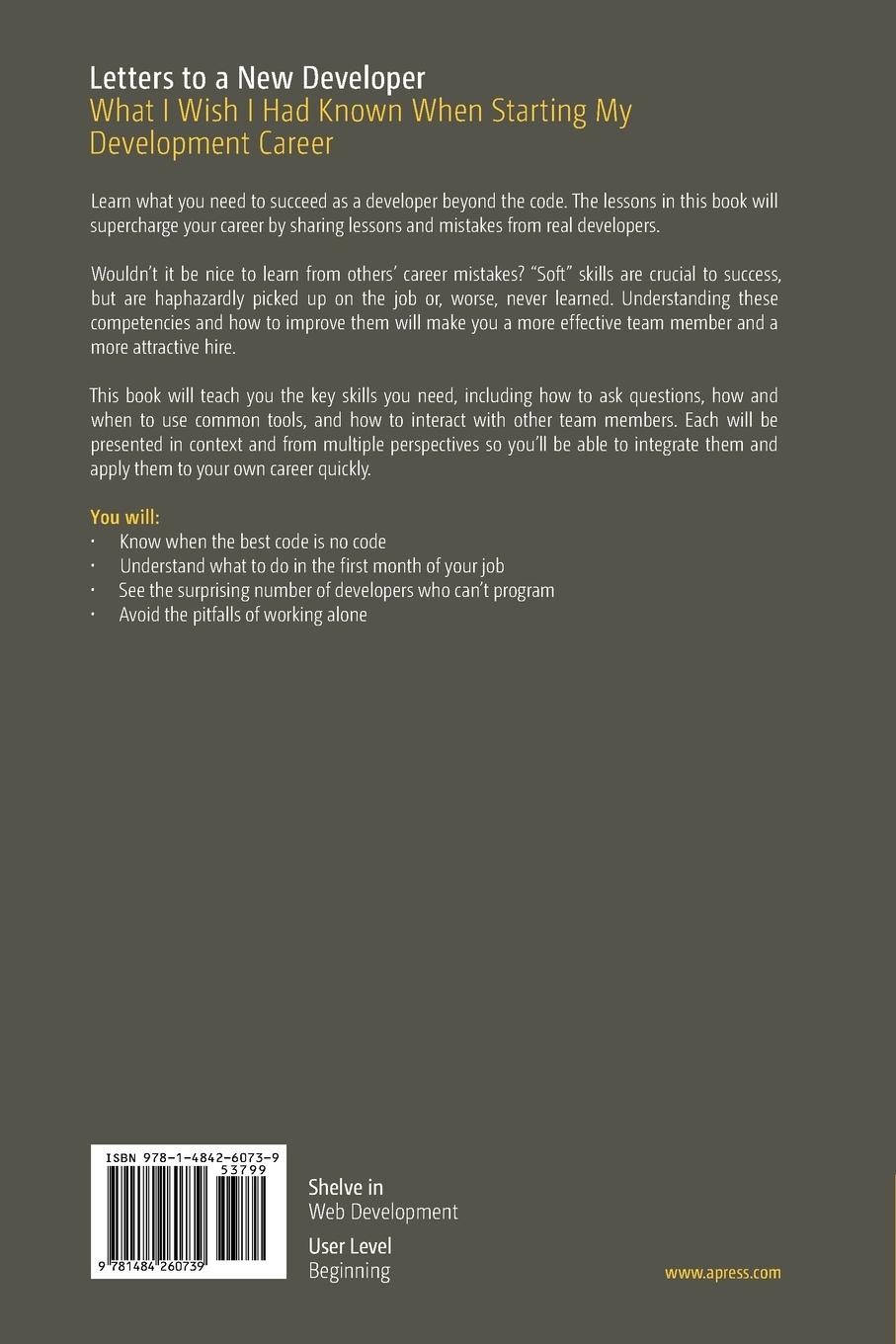 Rückseitencover Letters to a New Developer