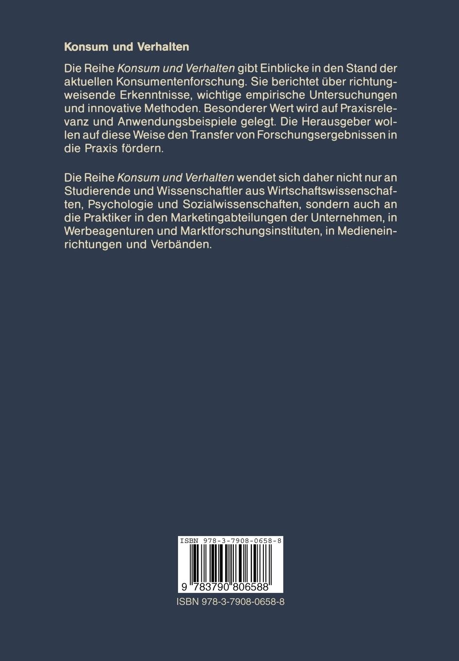 Rückseitencover Begründungsmuster von Konsumenten
