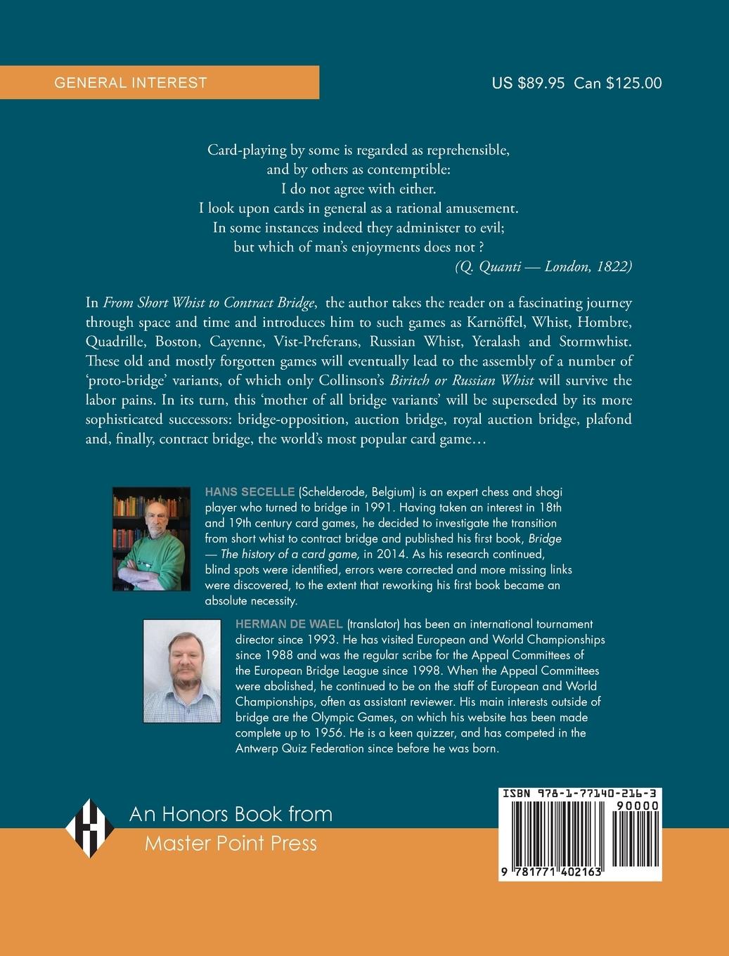 Rückseitencover From Short Whist to Contract Bridge: The history of contract bridge and its predecessors