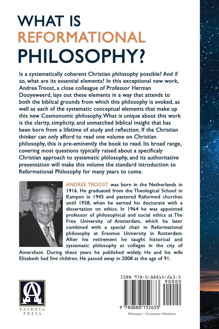 Rückseitencover What Is Reformational Philosophy?