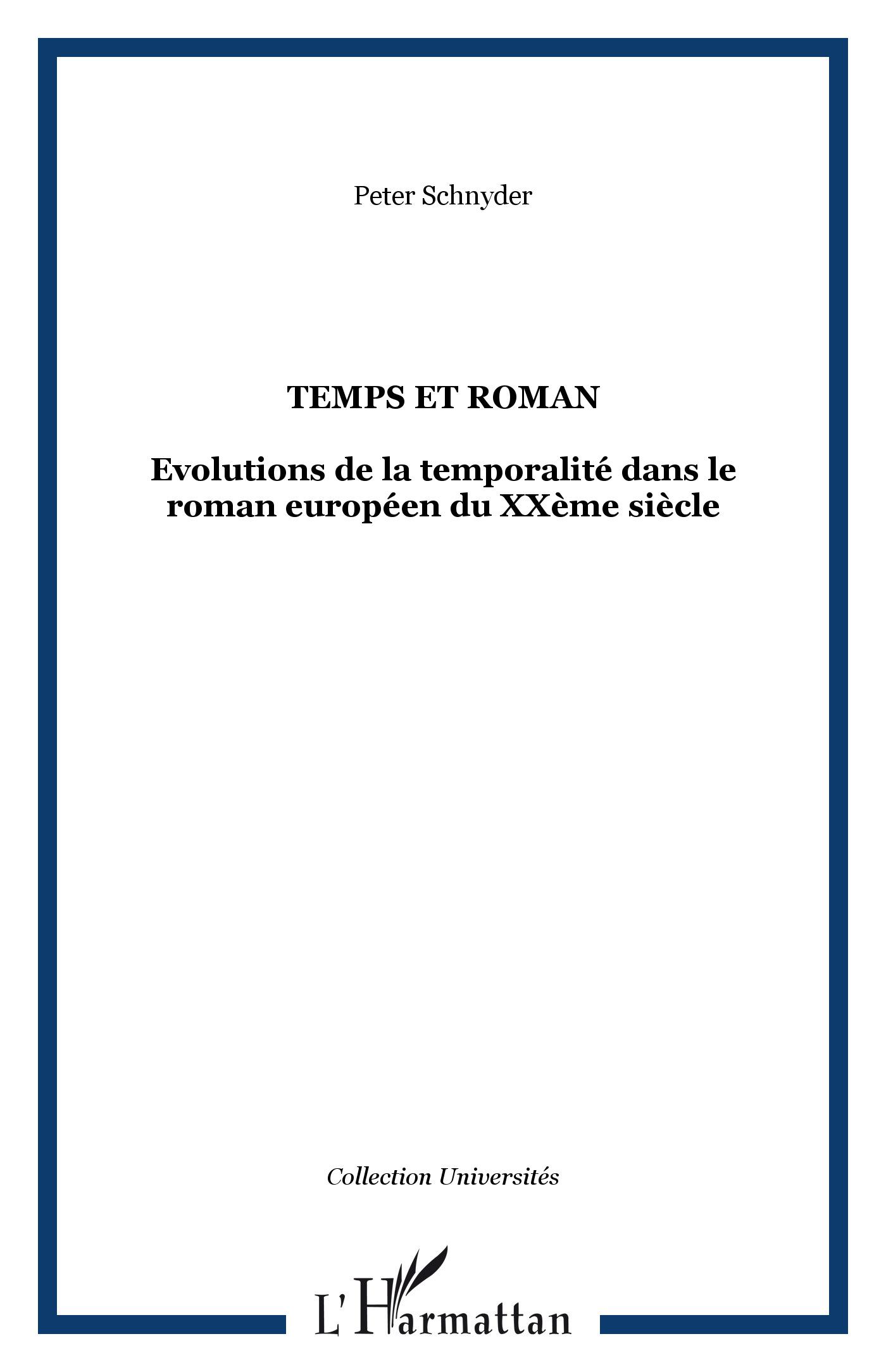 Vorderes Coverbild Temps et roman