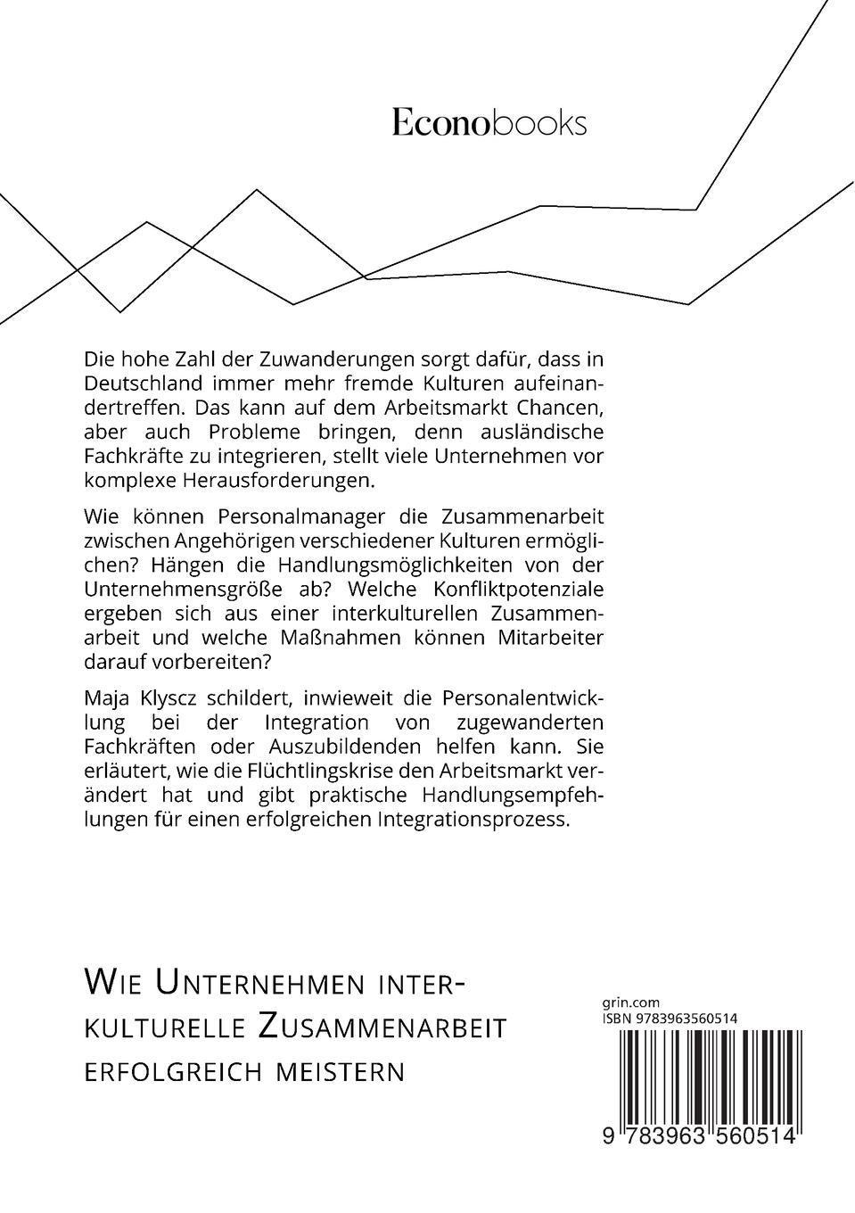 Rückseitencover Wie Unternehmen interkulturelle Zusammenarbeit erfolgreich meistern. Empfehlungen für die Integration von Menschen mit Migrationshintergrund