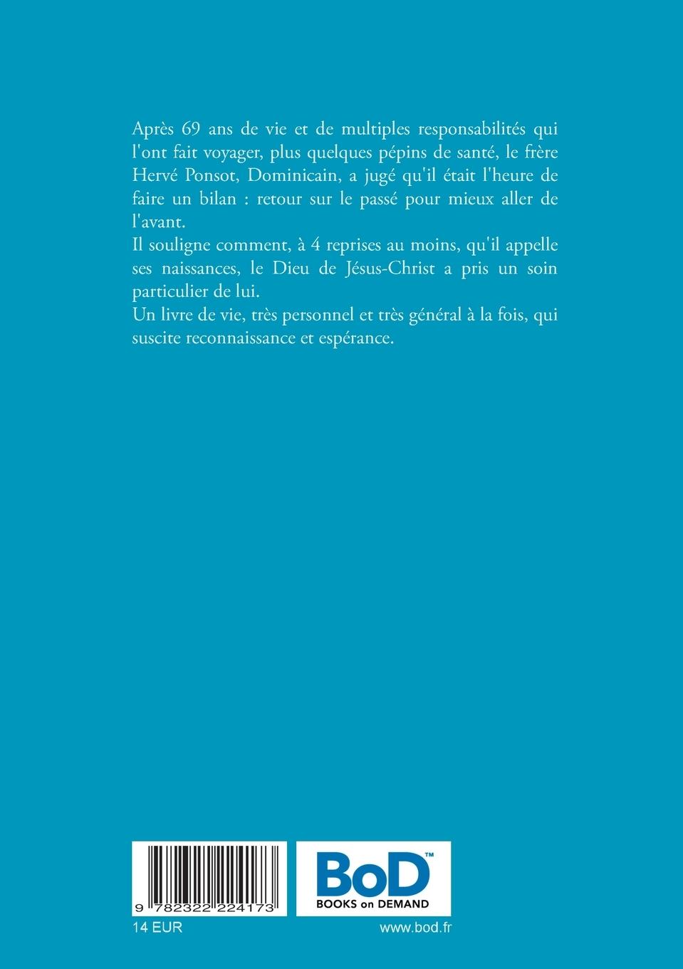 Rückseitencover Je suis né plusieurs fois dans ma vie