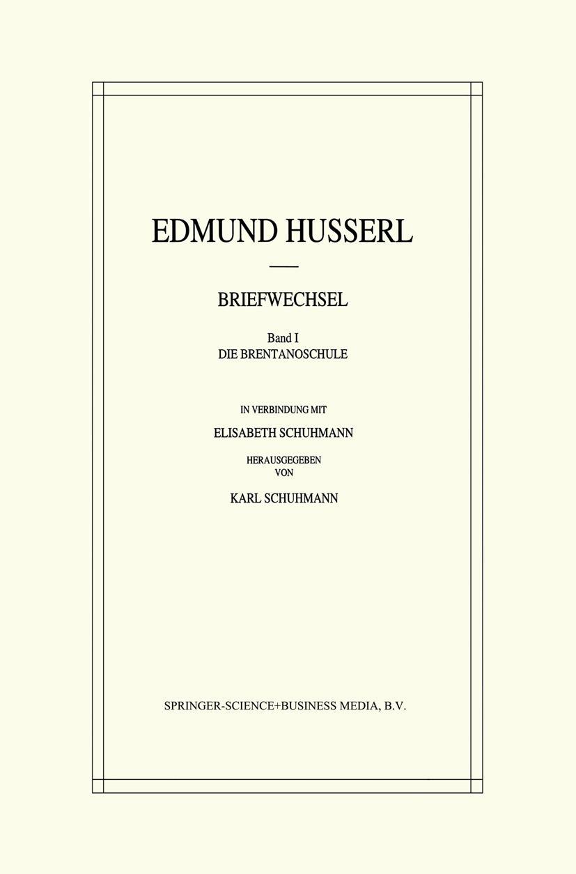 Vorderes Coverbild Edmund Husserl Briefwechsel