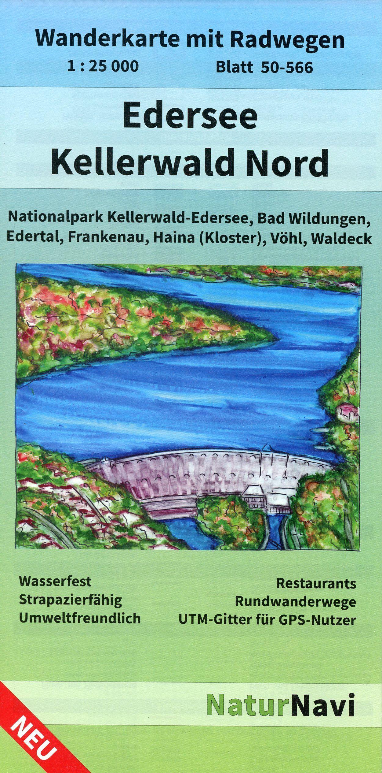 Vorderes Coverbild Edersee - Kellerwald Nord, Blatt 50-566, 1 : 25 000