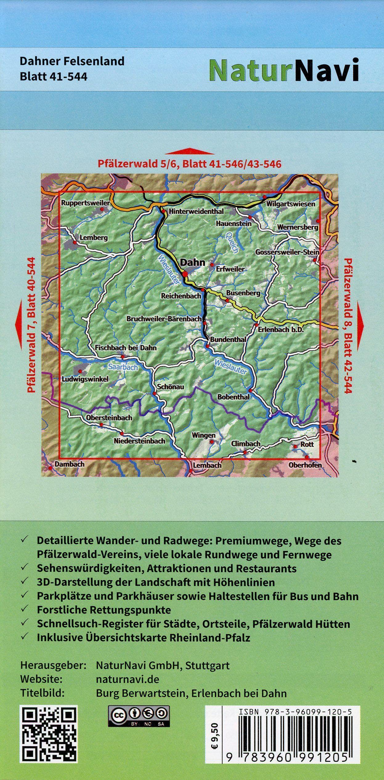 Beispielinhalt (Bild) Dahner Felsenland,  Blatt 41-544, 1 : 25 000