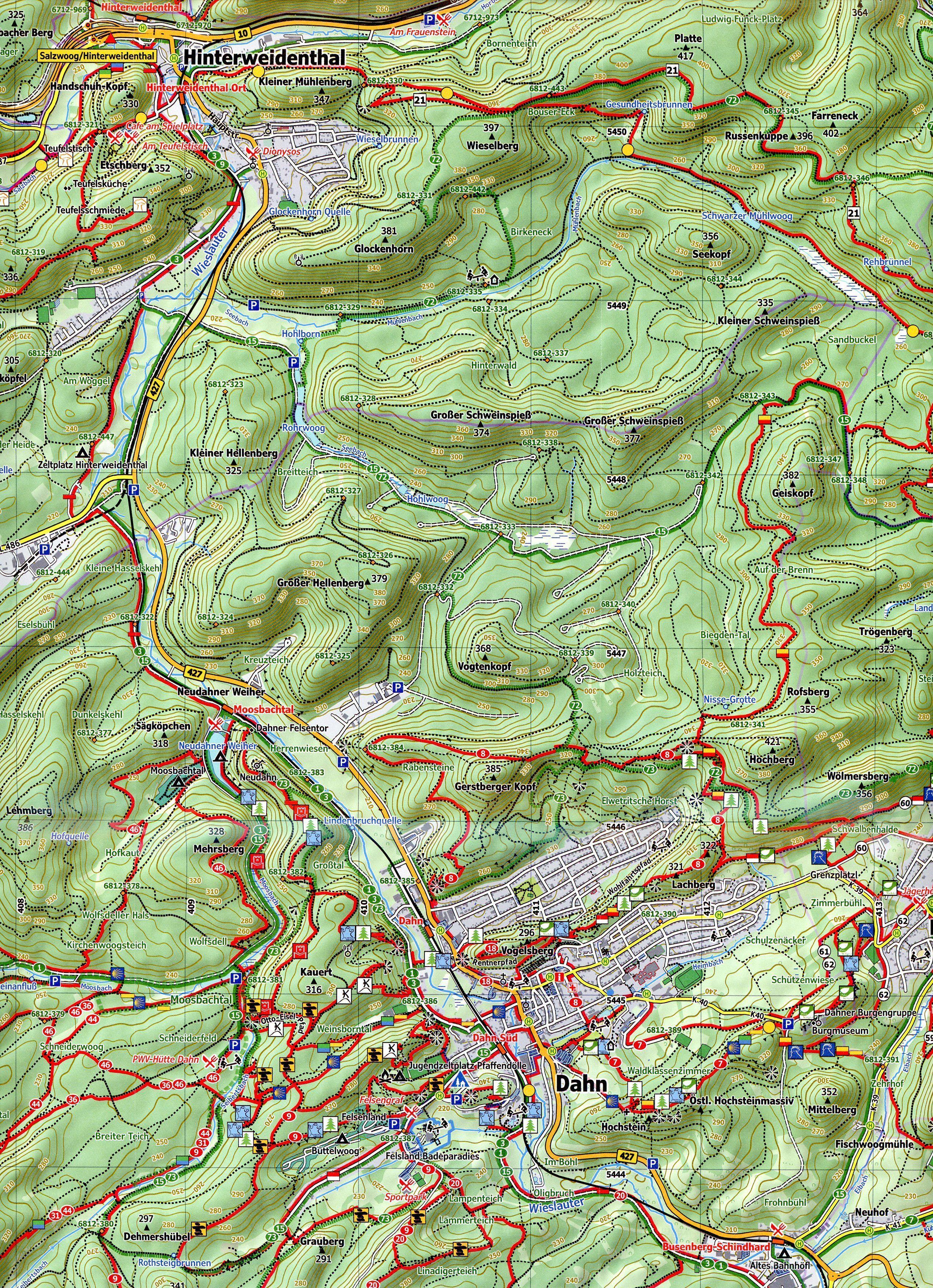 Beispielinhalt (Bild) Dahner Felsenland,  Blatt 41-544, 1 : 25 000