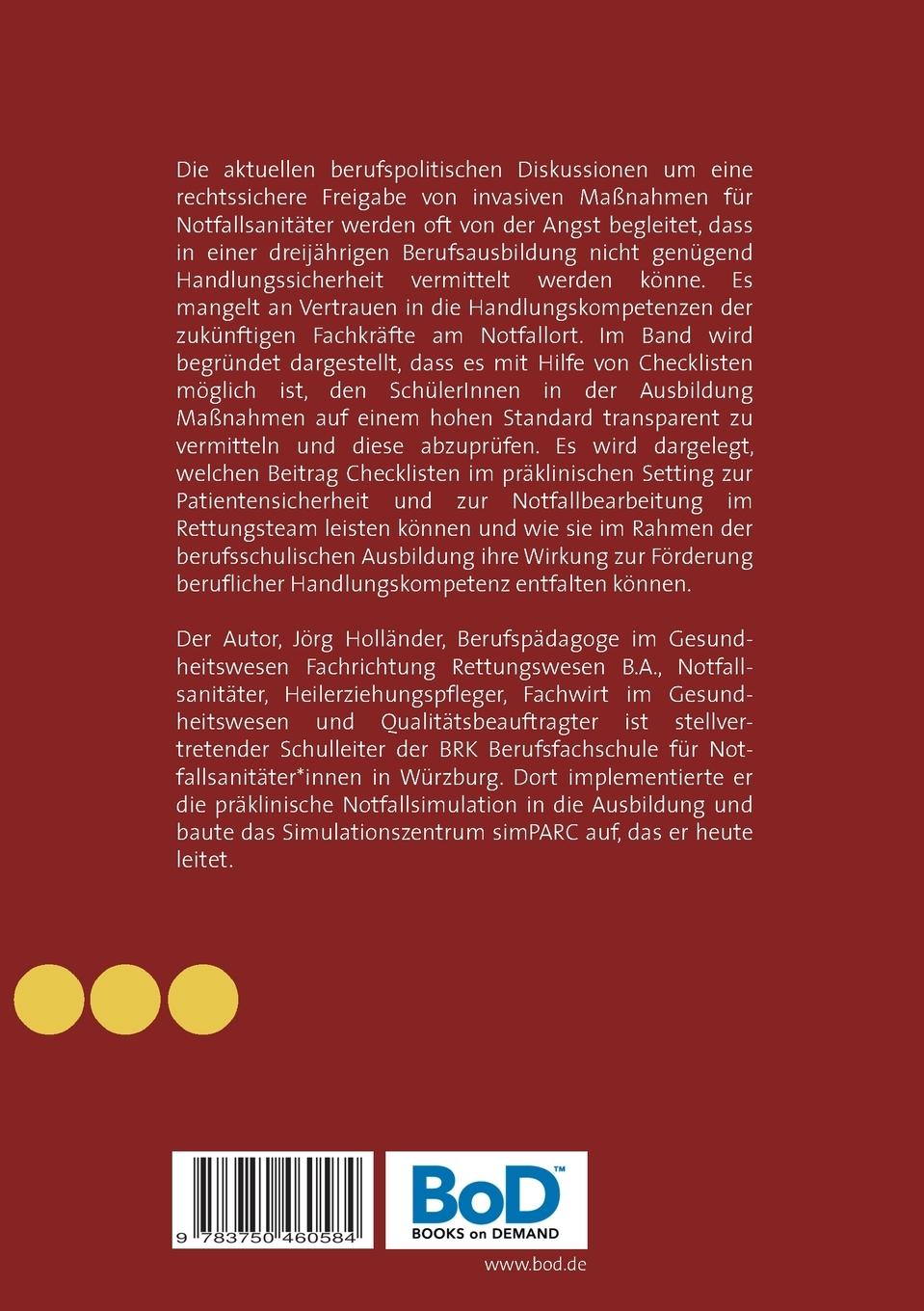 Rückseitencover Handlungskompetenz und  Patientensicherheit