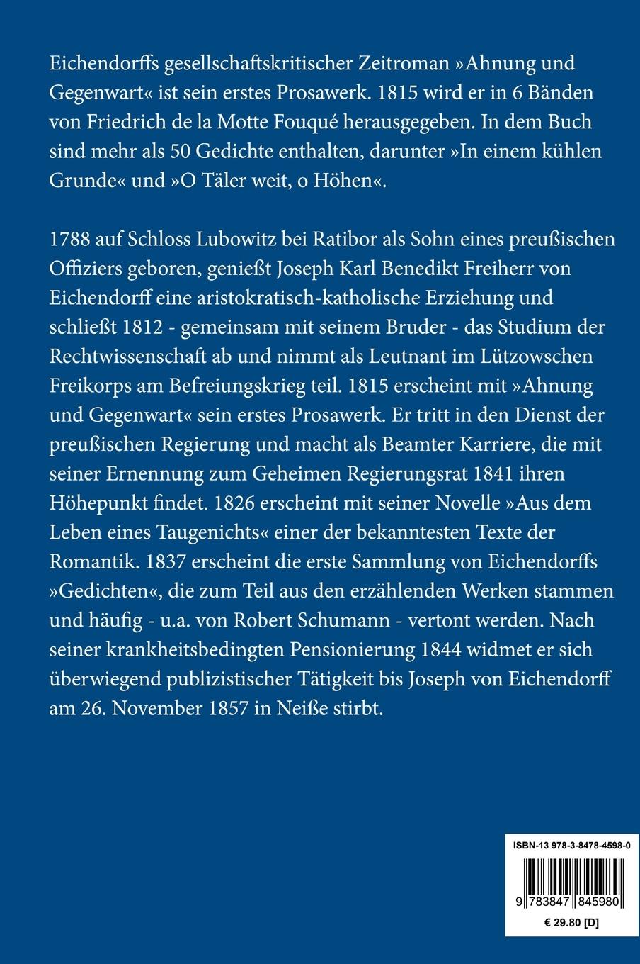 Rückseitencover Ahnung und Gegenwart (Großdruck)