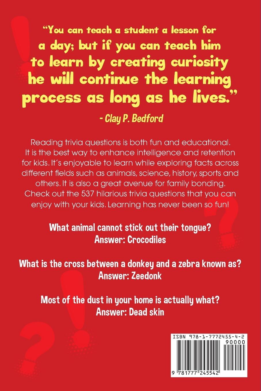 Rückseitencover 537 Hilarious Trivia Questions for Kids