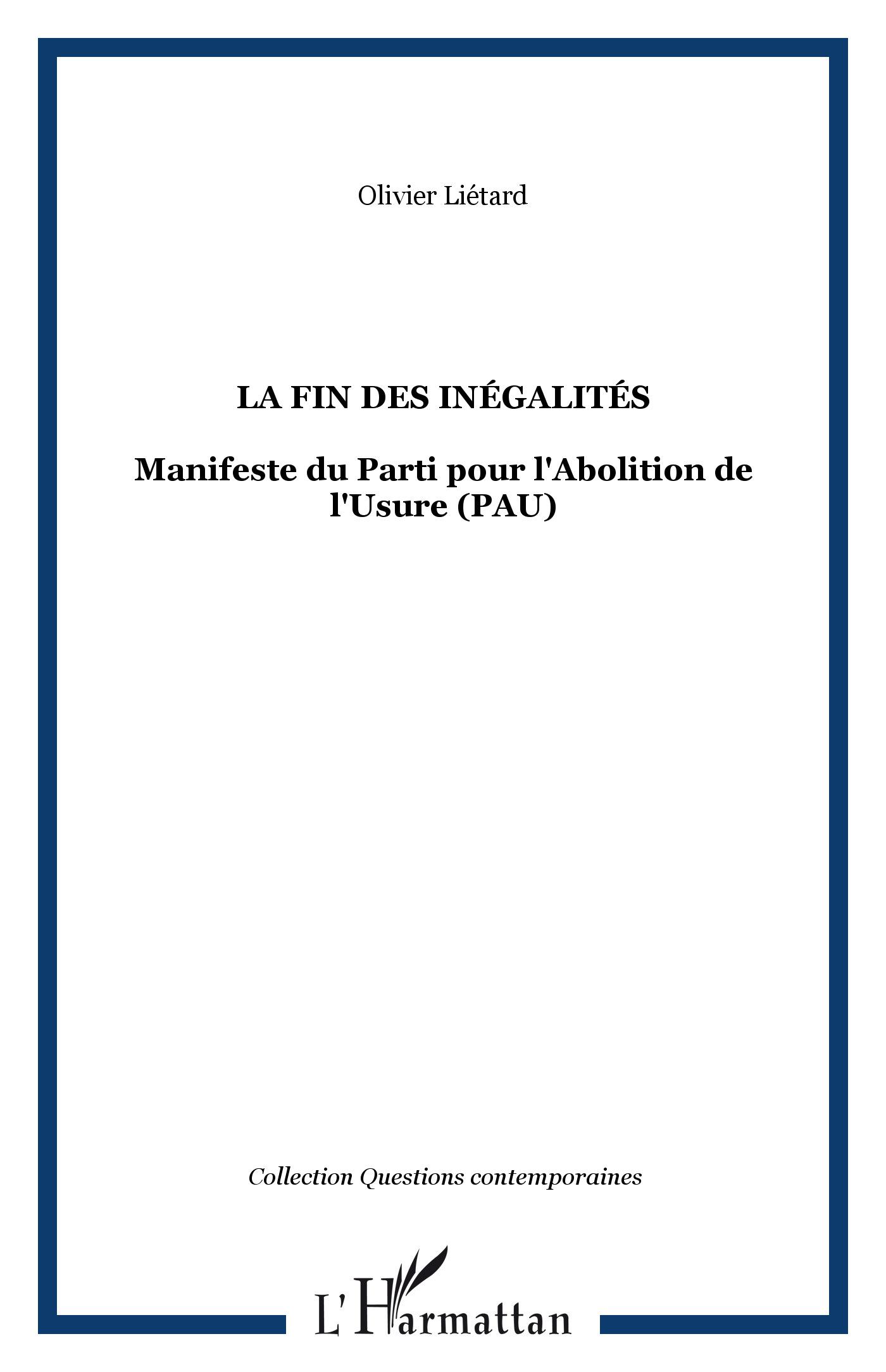 Vorderes Coverbild La fin des inégalités