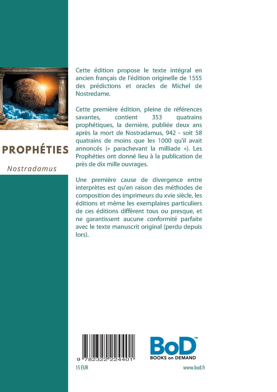 Rückseitencover Prophéties